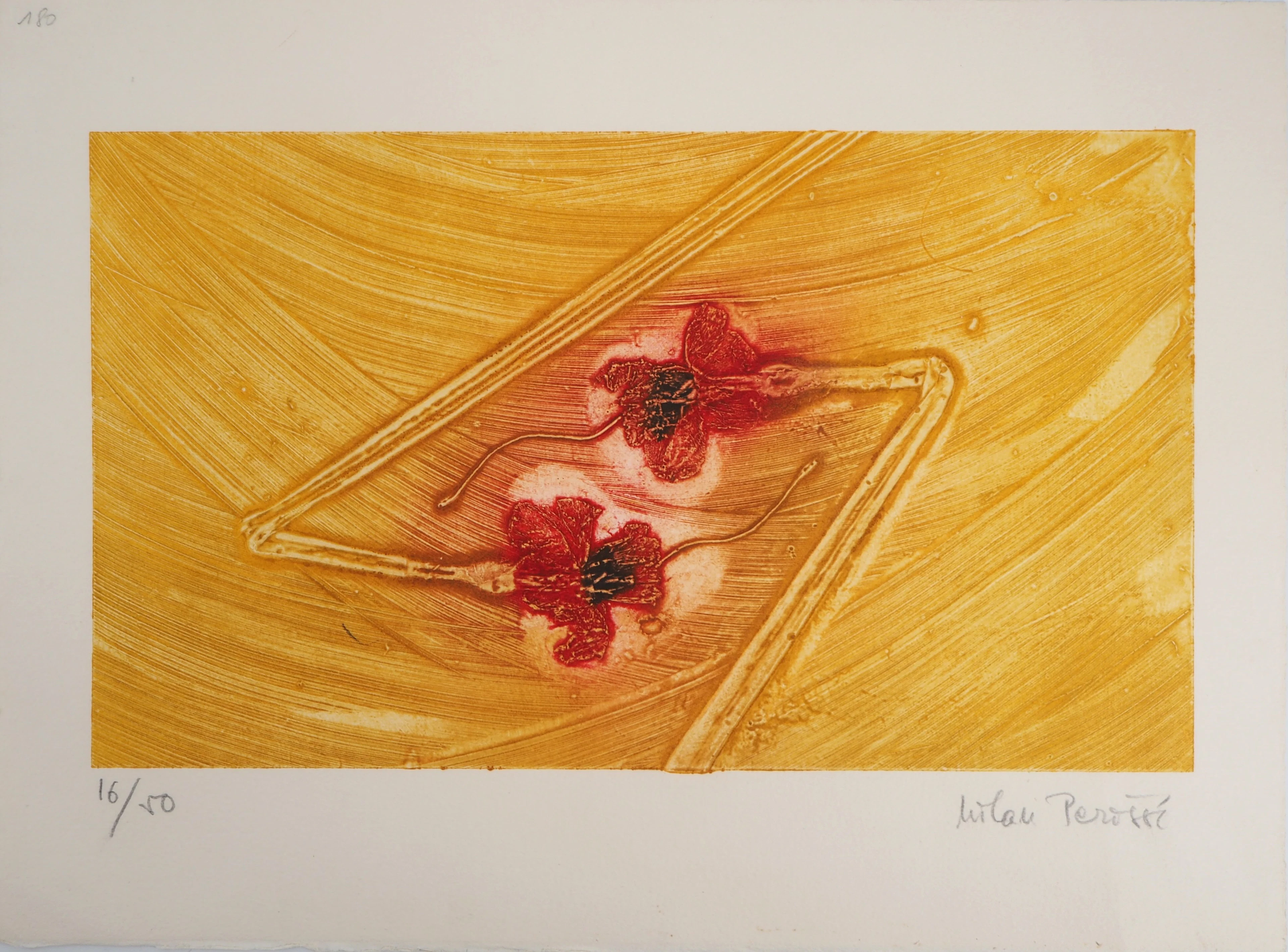 Milan PERISIC : Fleurs dormantes - Gravure originale signée