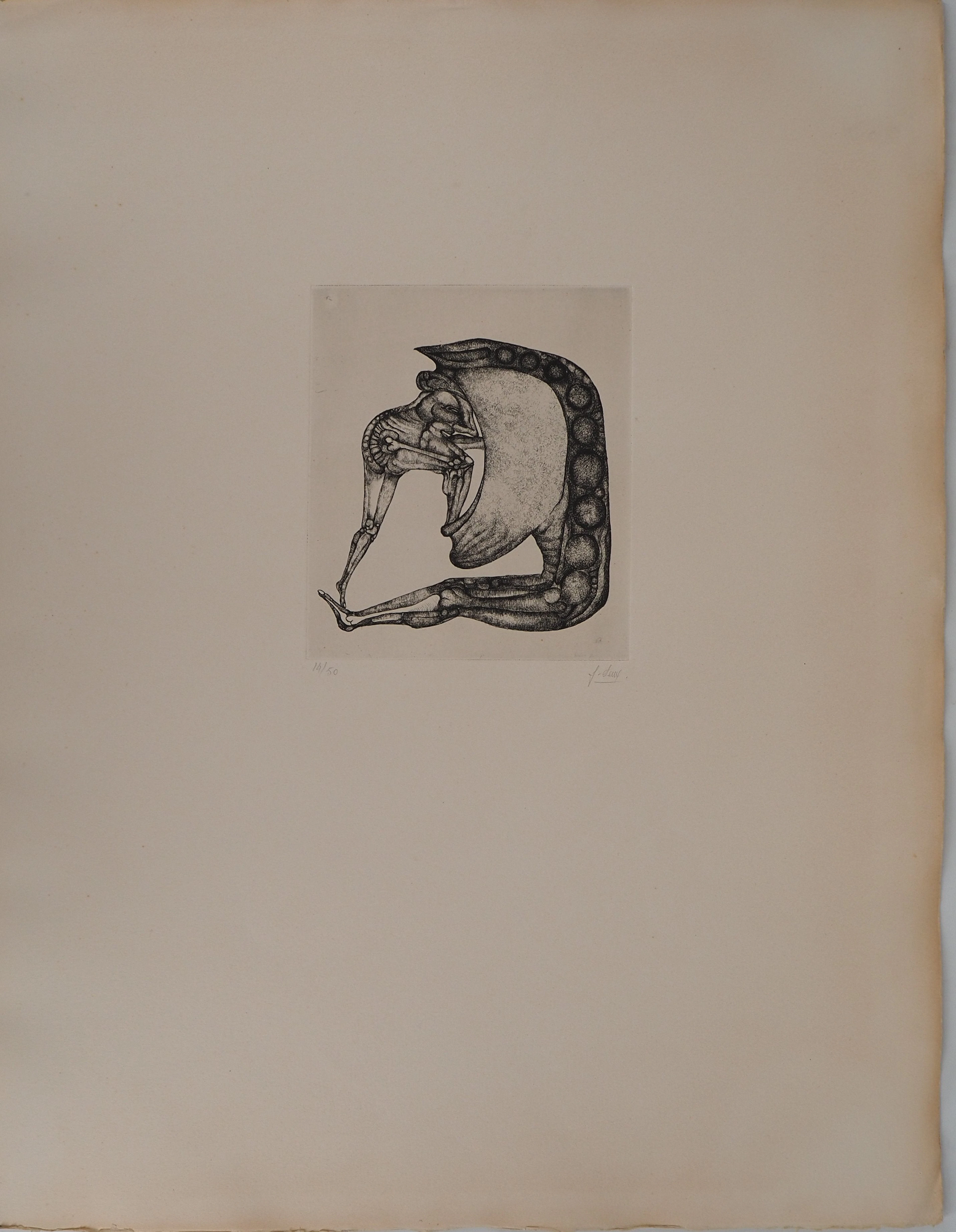 Fred DEUX : L'avaleur, Gravure originale signée