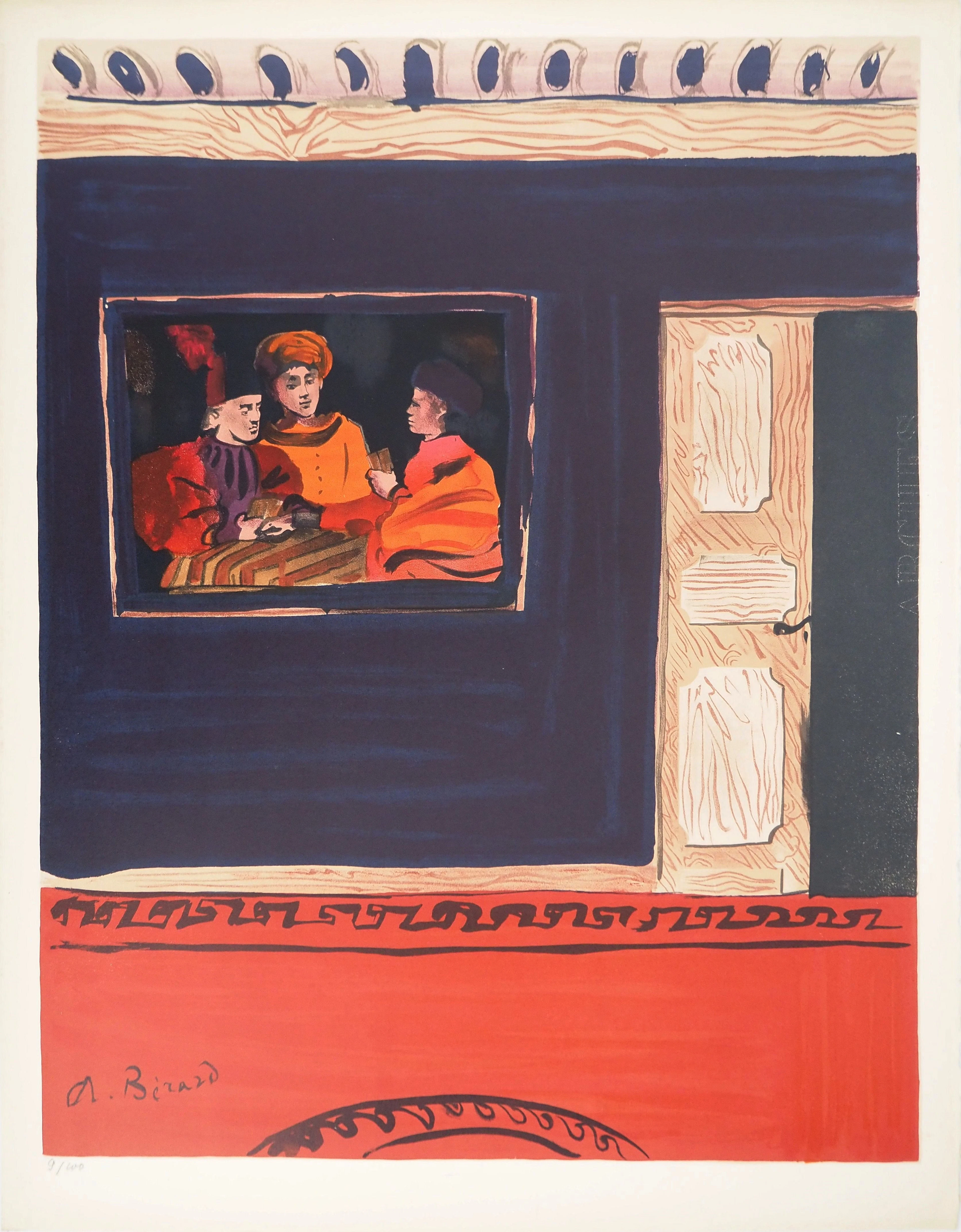 Christian BERARD : Jeu de cartes, Lithographie originale signée