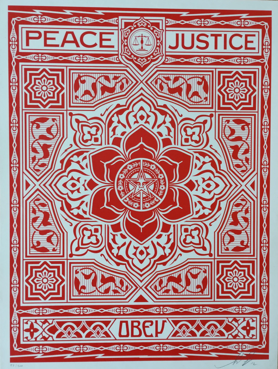 Shepard FAIREY (Obey) - Obey Peace and Justice Ornament Black 2012