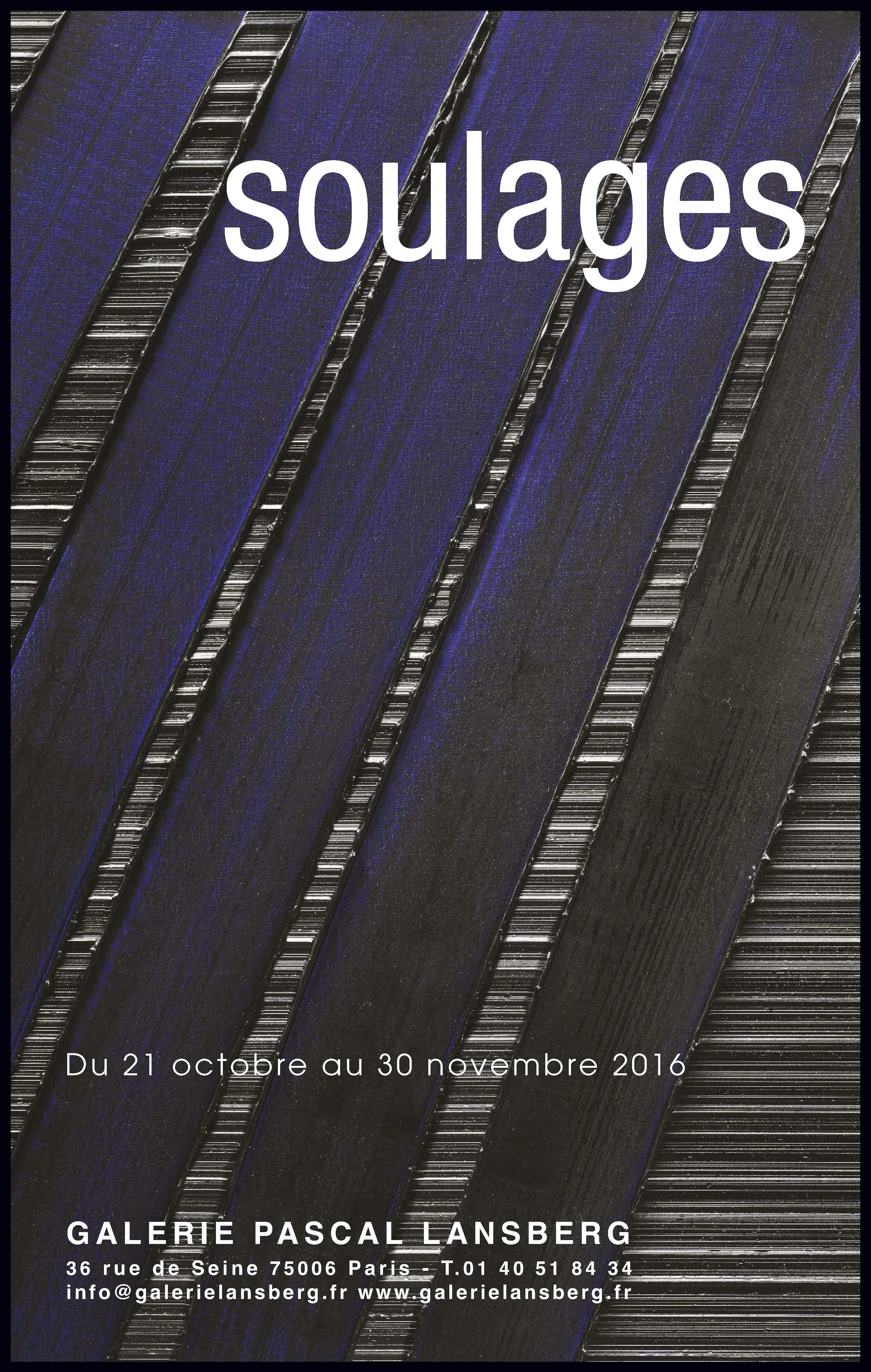 Pierre SOULAGES, affiche galerie Lansberg, 2016