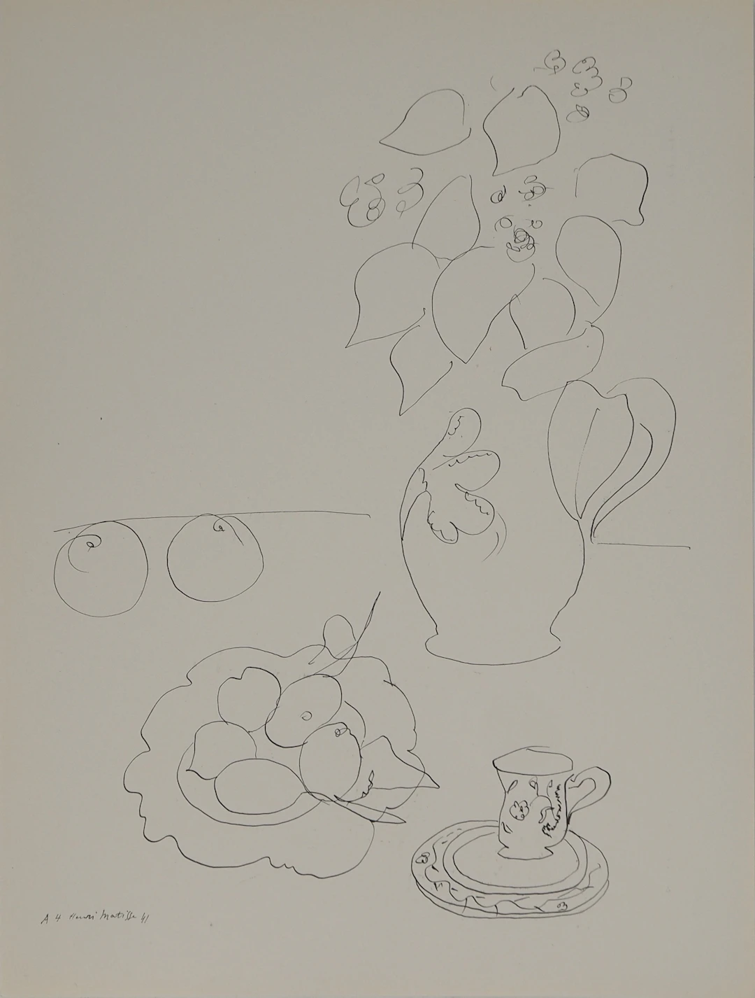 Henri MATISSE : Nature morte au vase, Lithographie signée