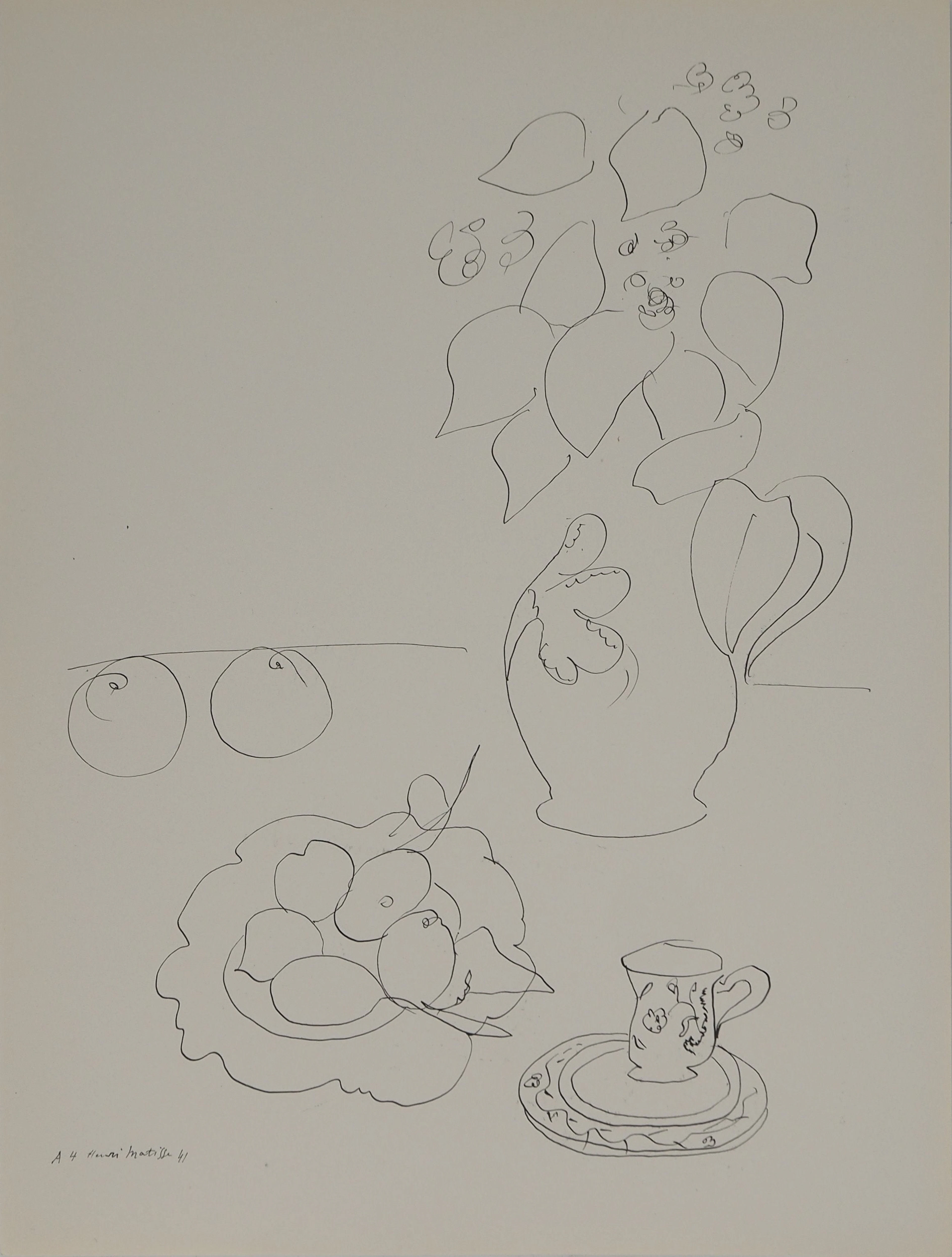 Henri MATISSE : Nature morte au vase, Lithographie signée
