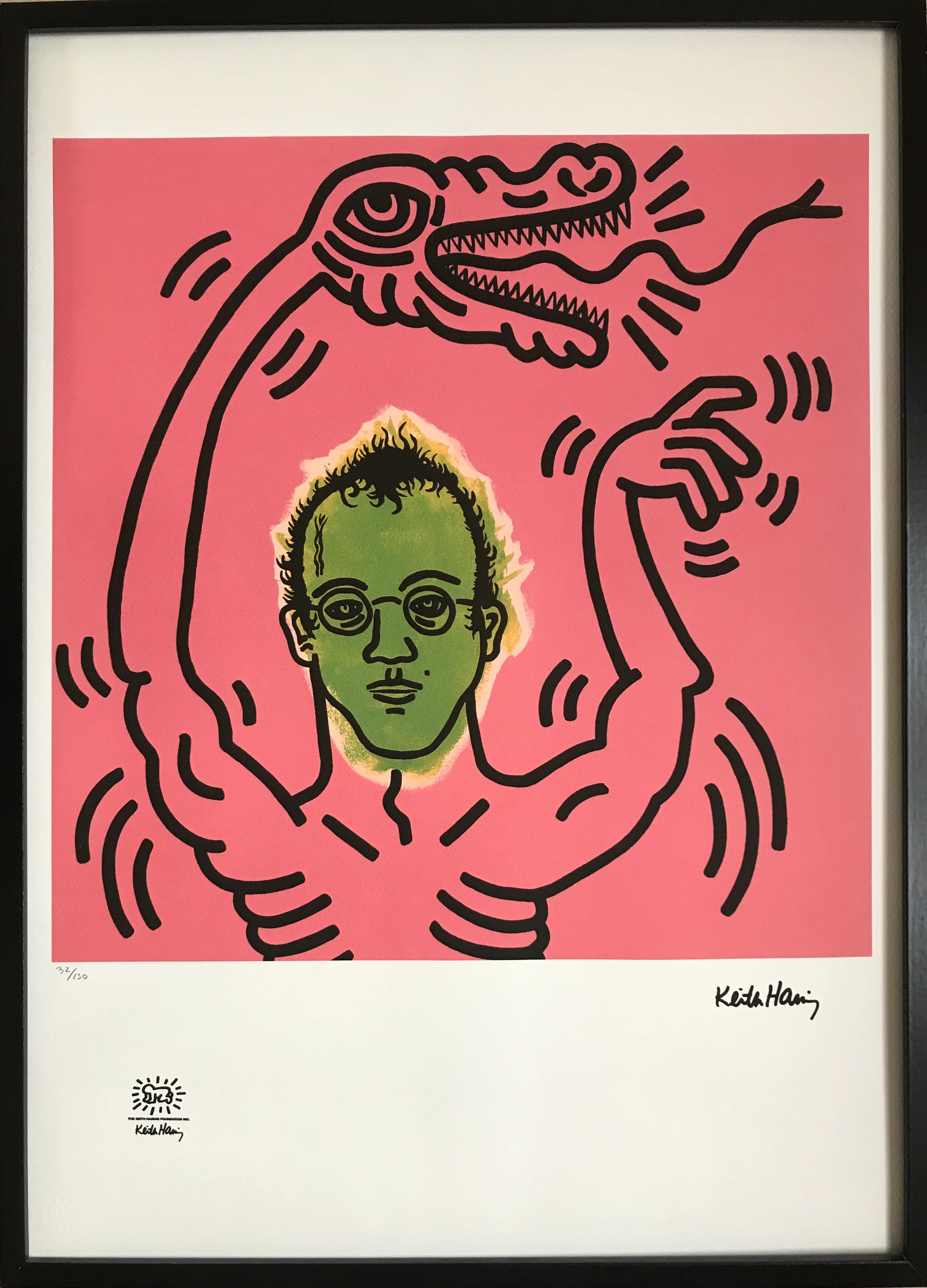 Keith HARING (d’après) - Autoportrait à la tentation - Sérigraphie signée
