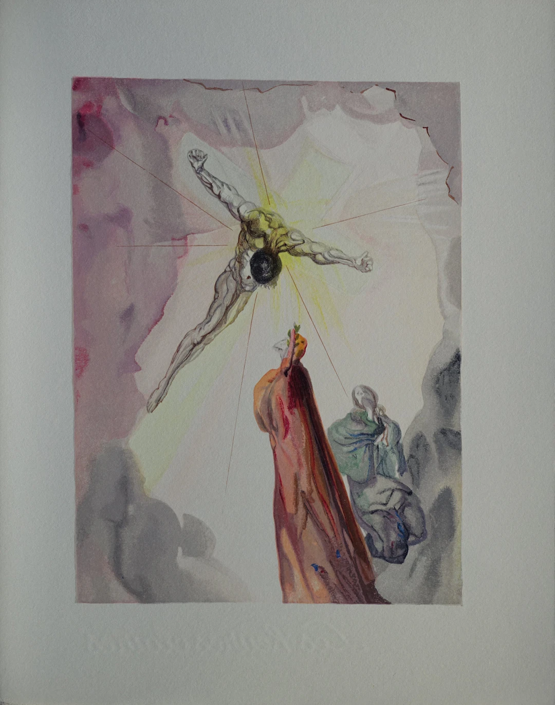 Salvador DALI : Apparition du Christ, Bois gravé original