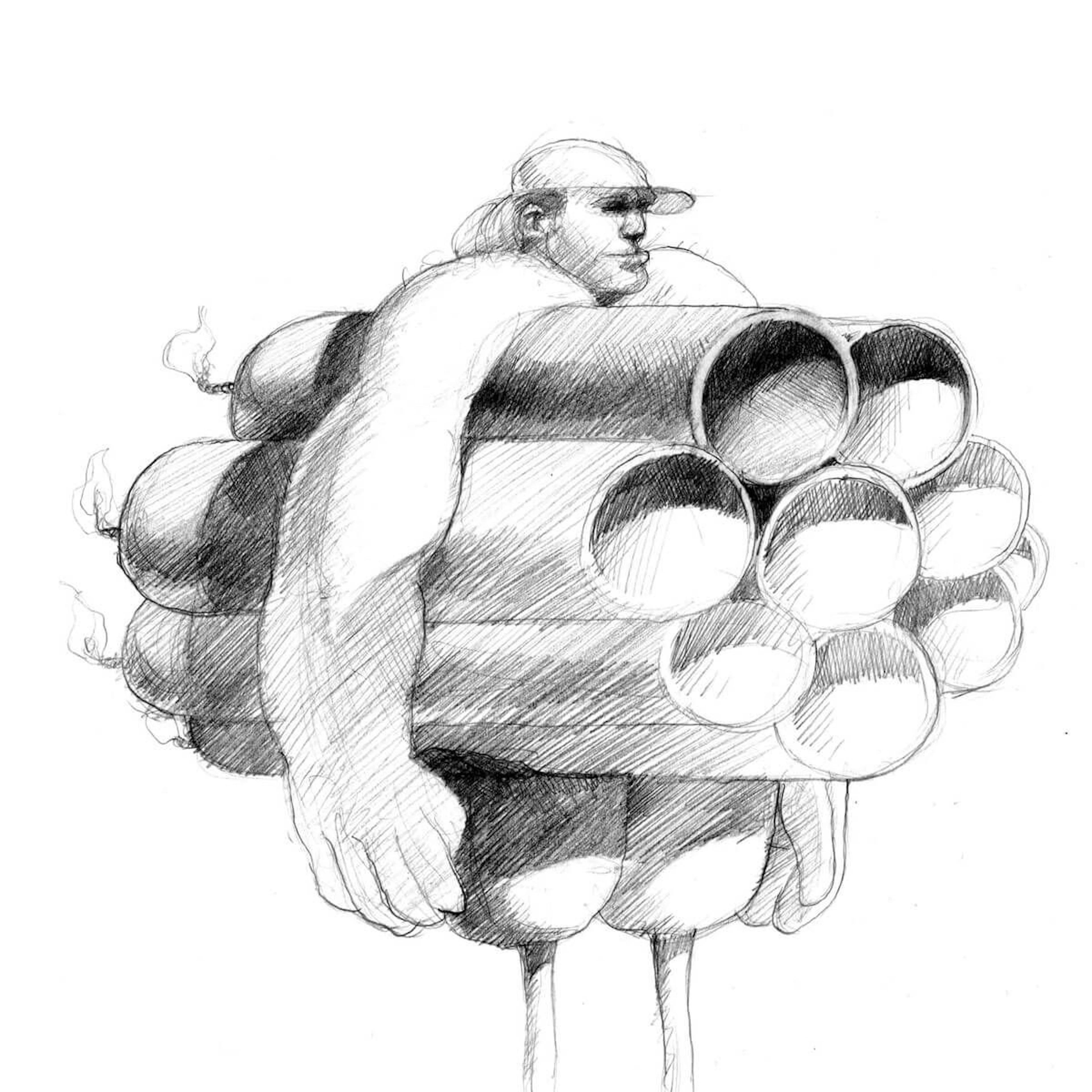 José MOLINA - Buen Rollo, 1999 - Graphite sur papier