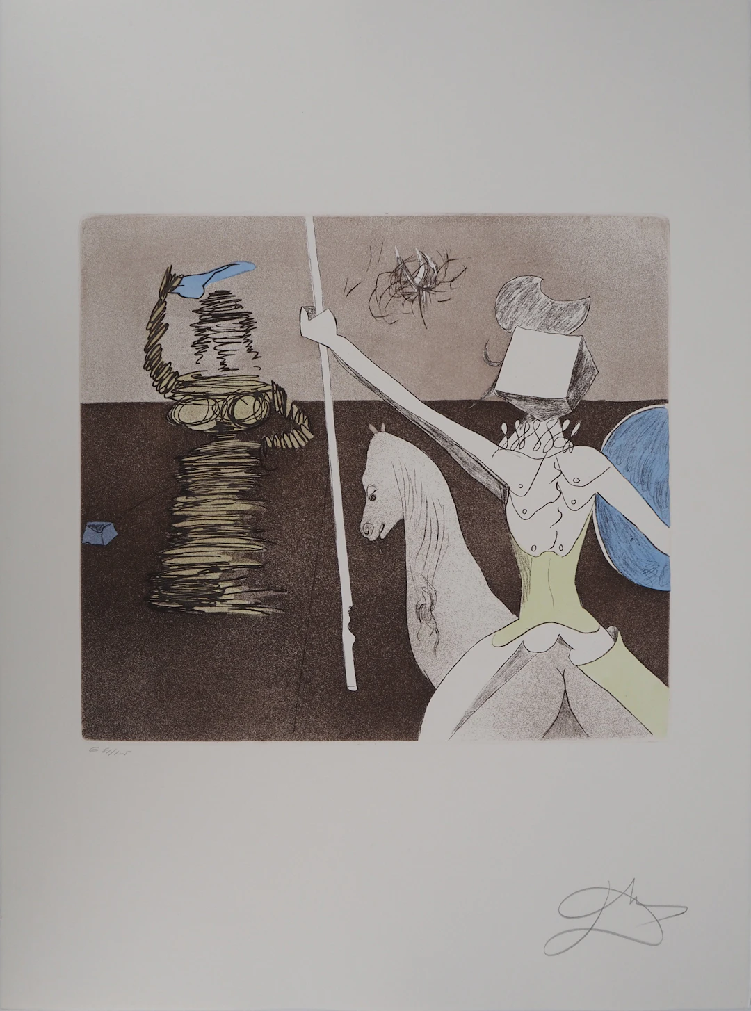 Salvador DALI : Don Quichotte, En Route pour la Bataille, Gravure