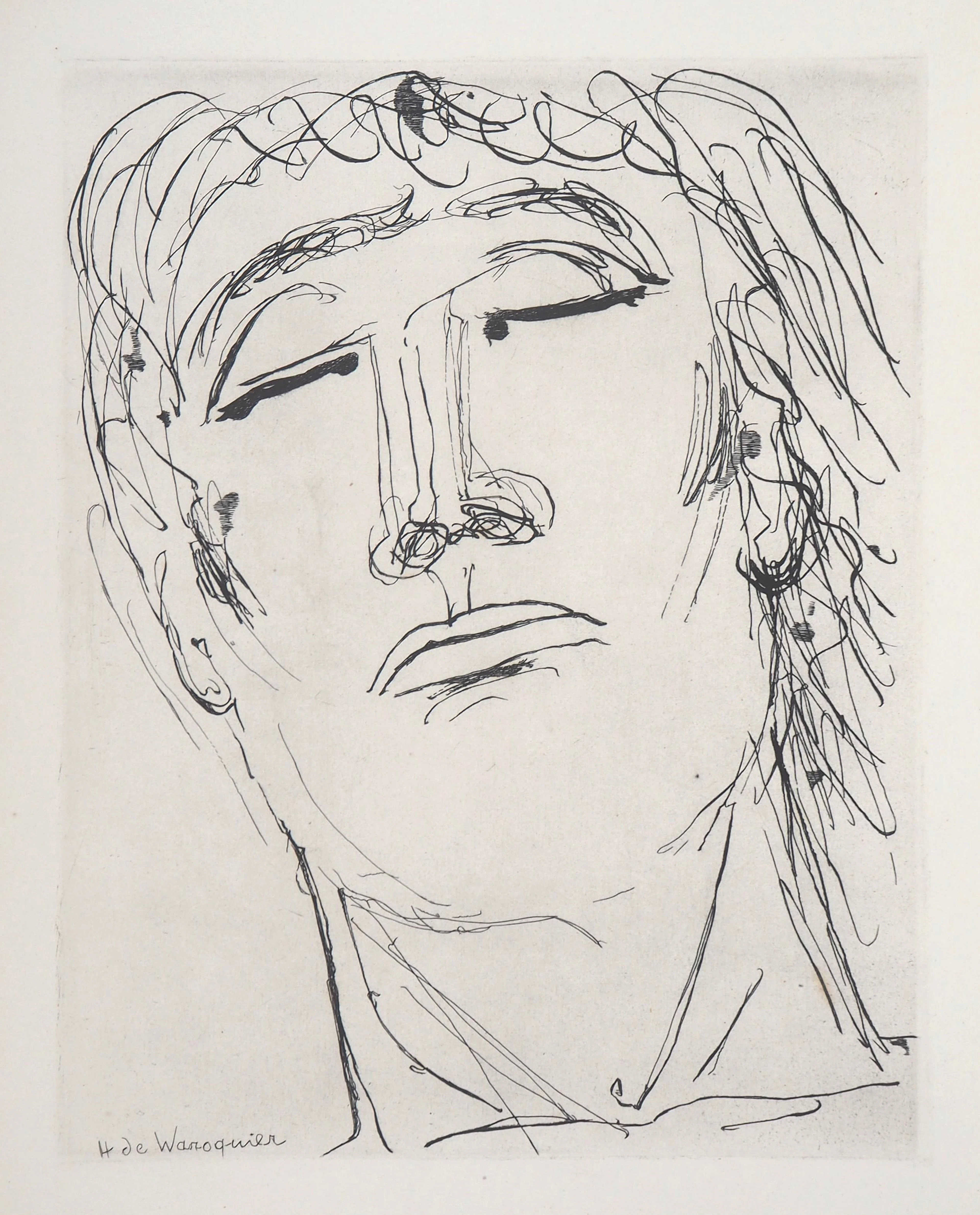 Henry de WAROQUIER - Figure sereine, 1946 - Gravure originale signée