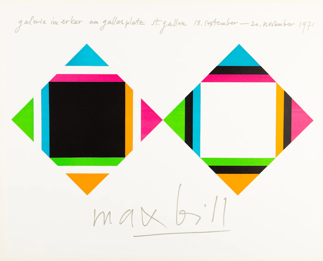 Max BILL : Composition géométrique - Lithographie originale signée