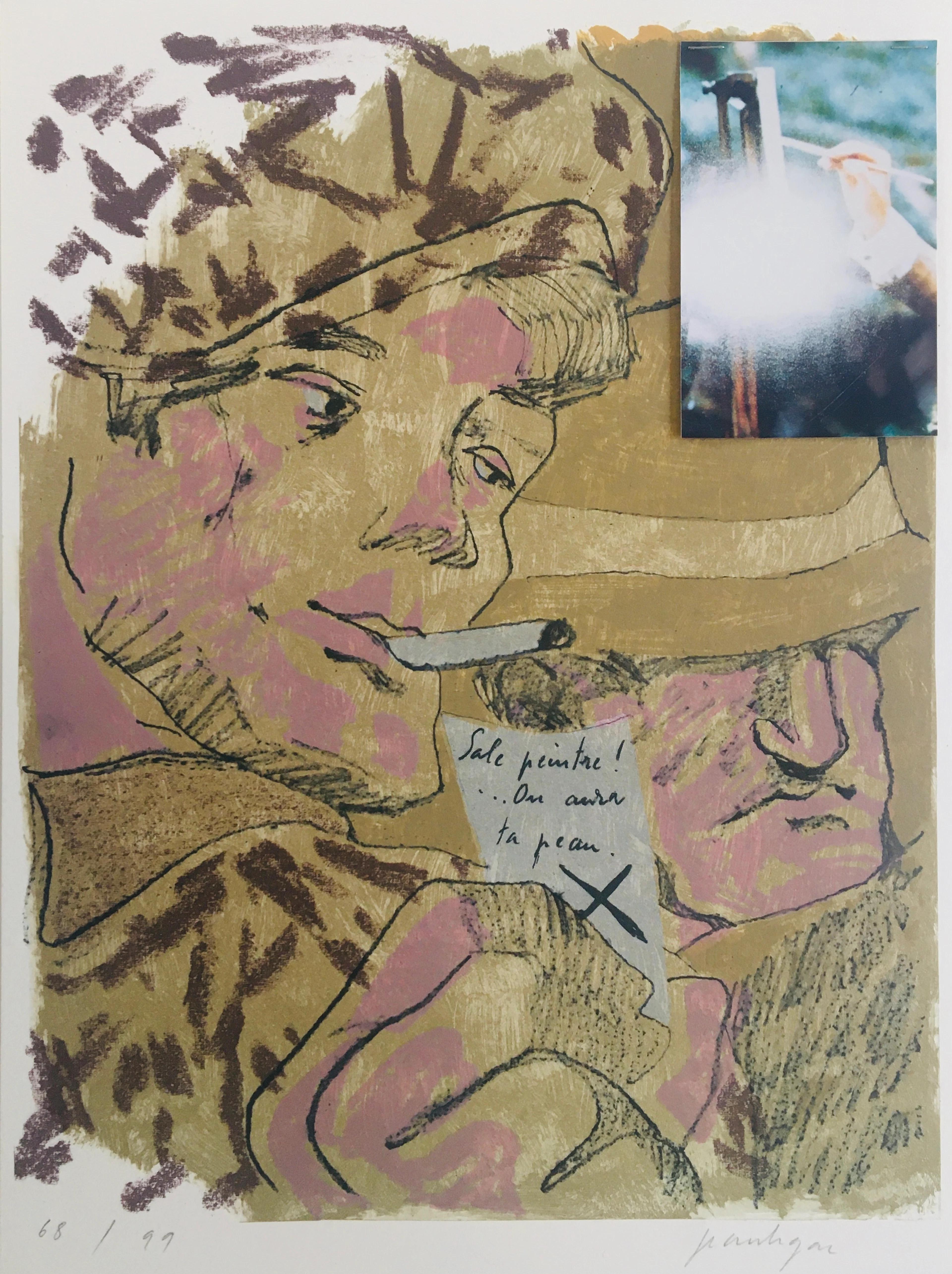 Jean LE GAC - Sale peintre ! On aura ta peau, 1989 - Lithographie