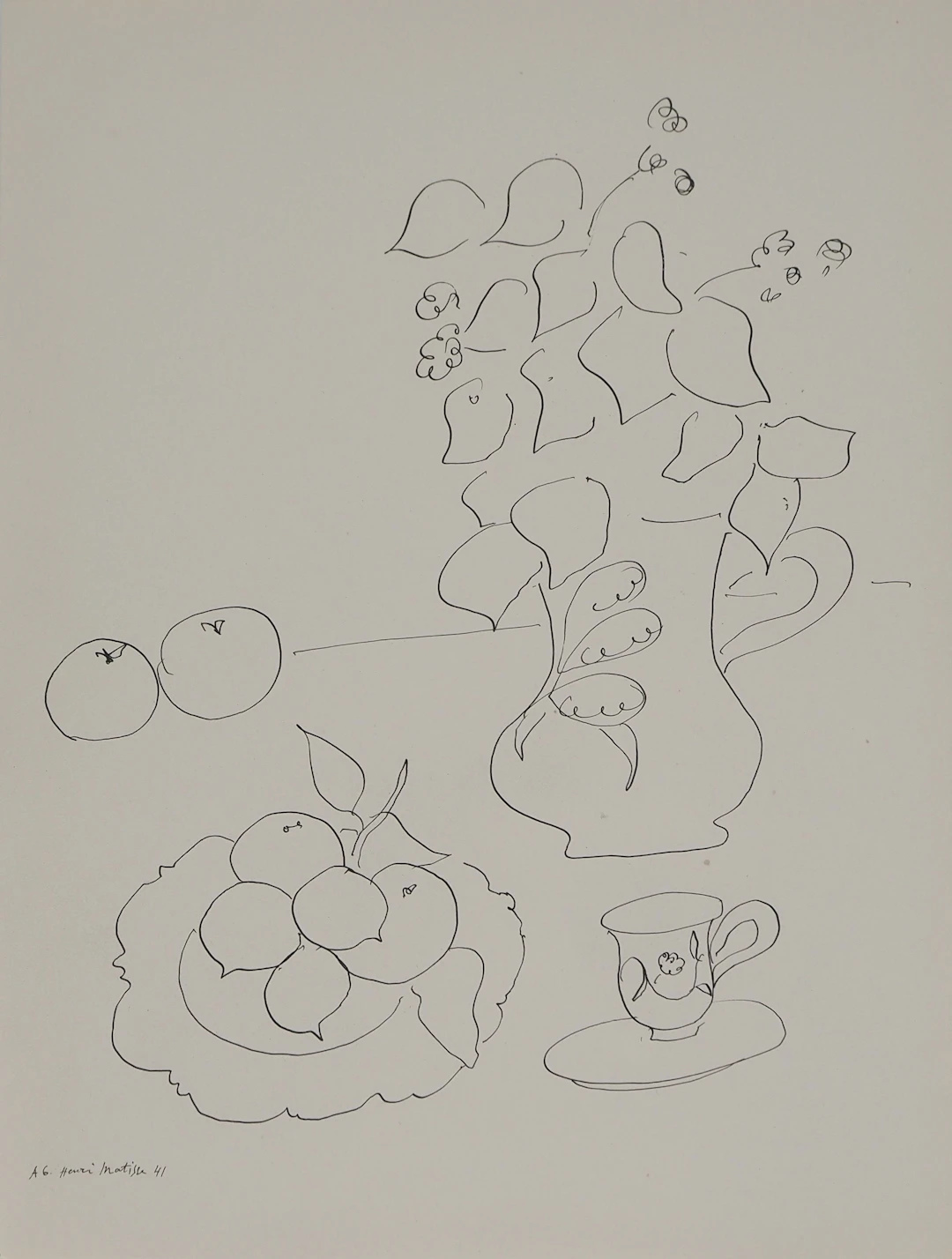 Henri MATISSE : Etude de fruits, Lithographie signée