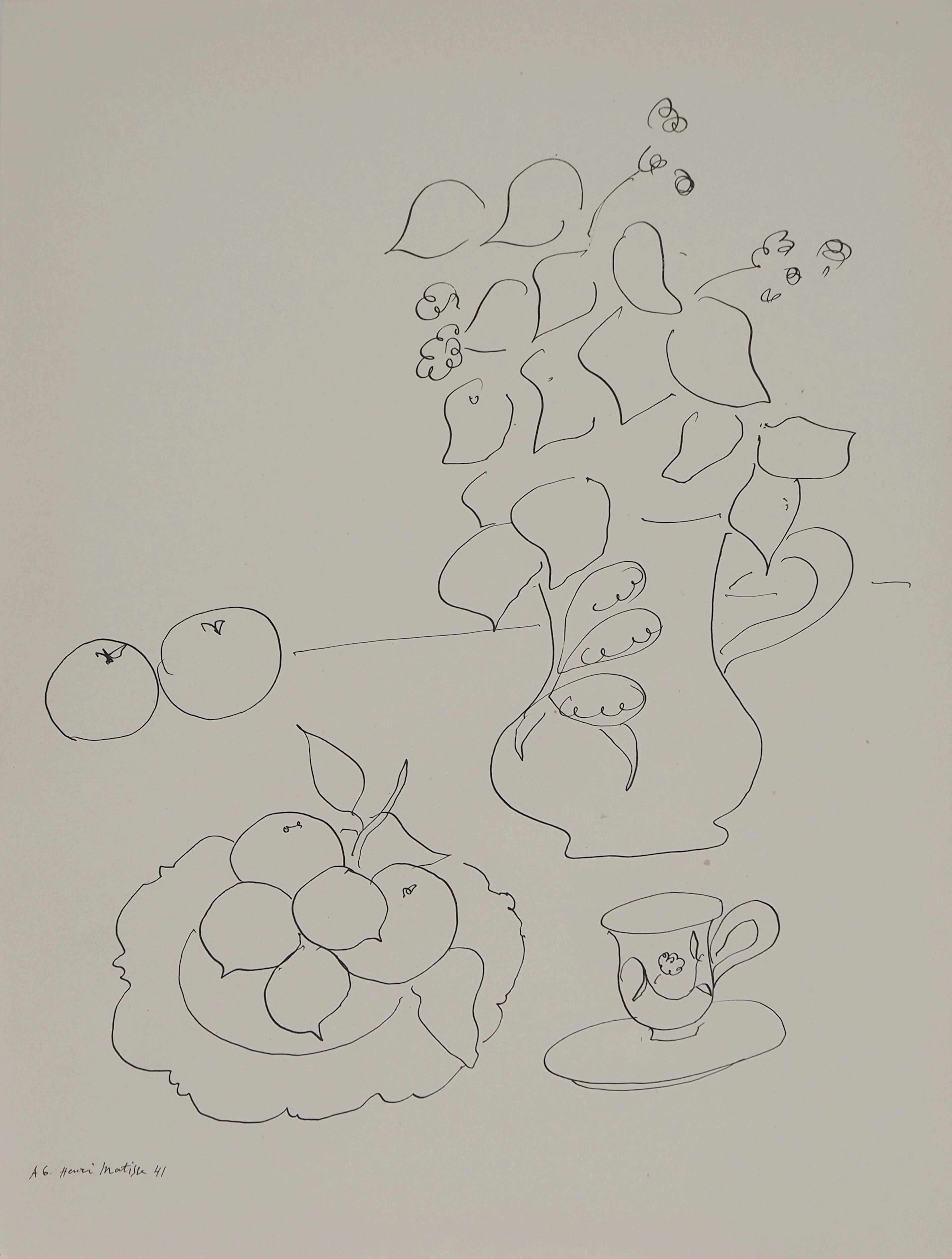 Henri MATISSE : Etude de fruits, Lithographie signée