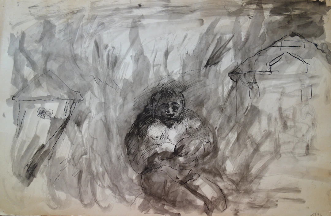 Edouard GOERG - Le protecteur - Dessin original signé