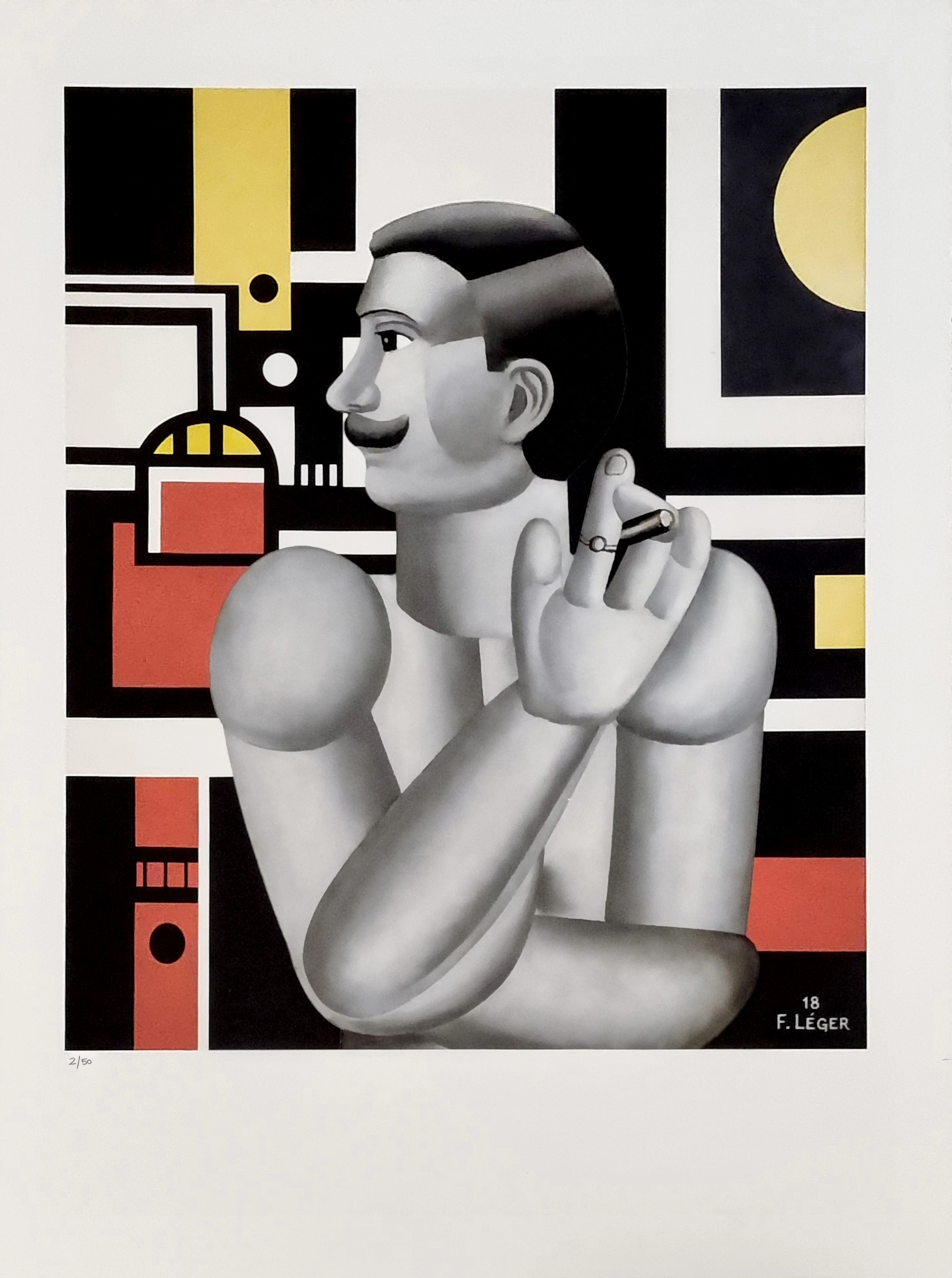 Fernand Léger (d’après), Le Mécanicien, sérigraphie signée, numérotée