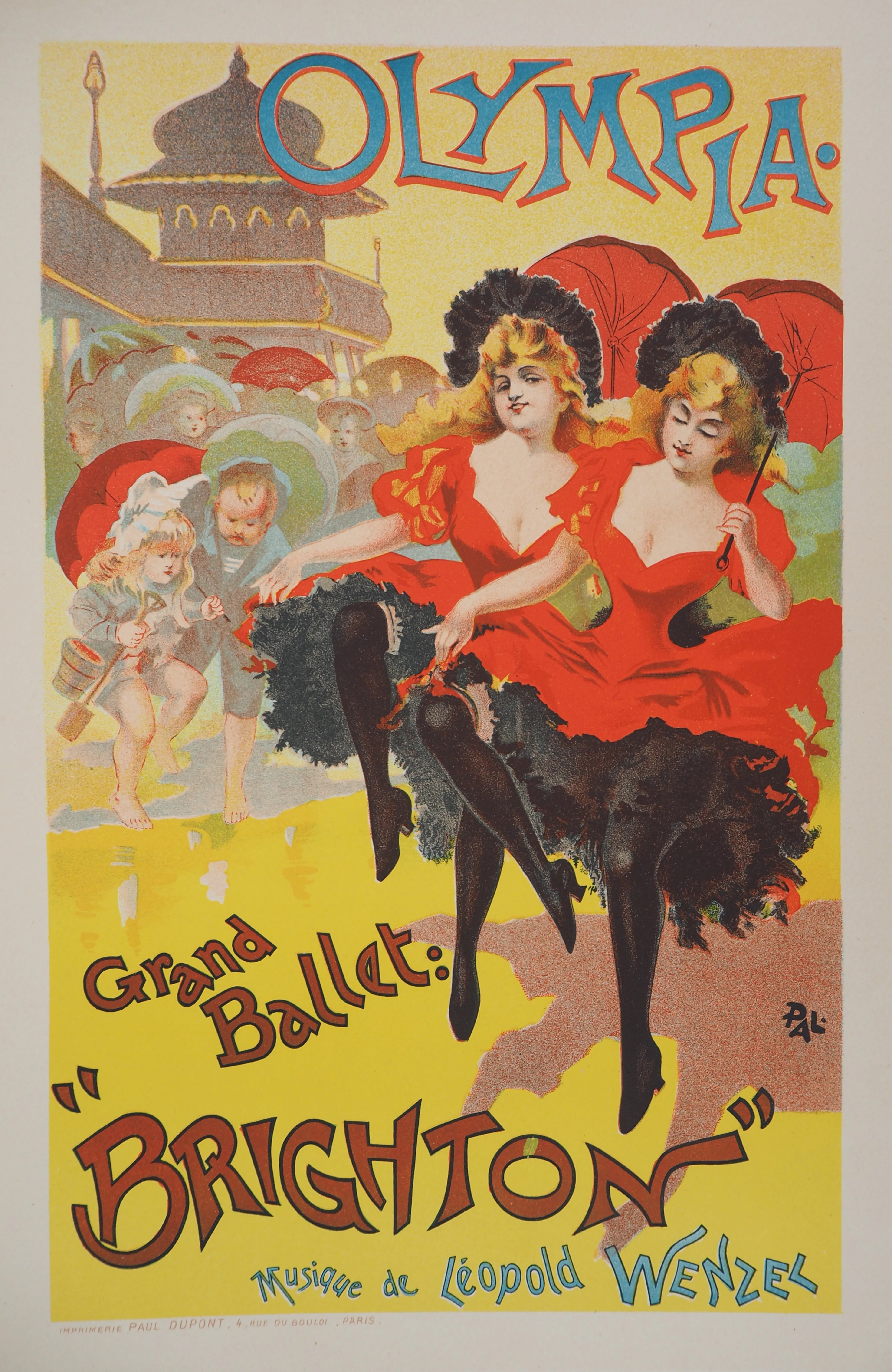 PAL : Danseuses de cancan, 1895 - Lithographie originale signée