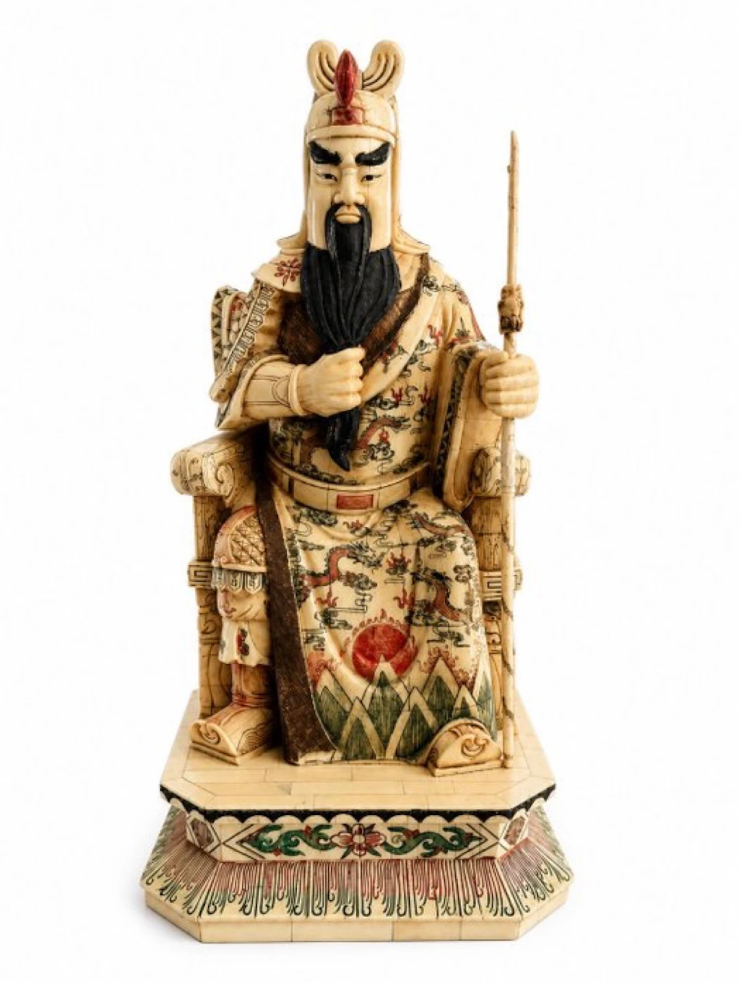 Chine - Majestueusement Guan Yu - Os - Début du XXe siècle
