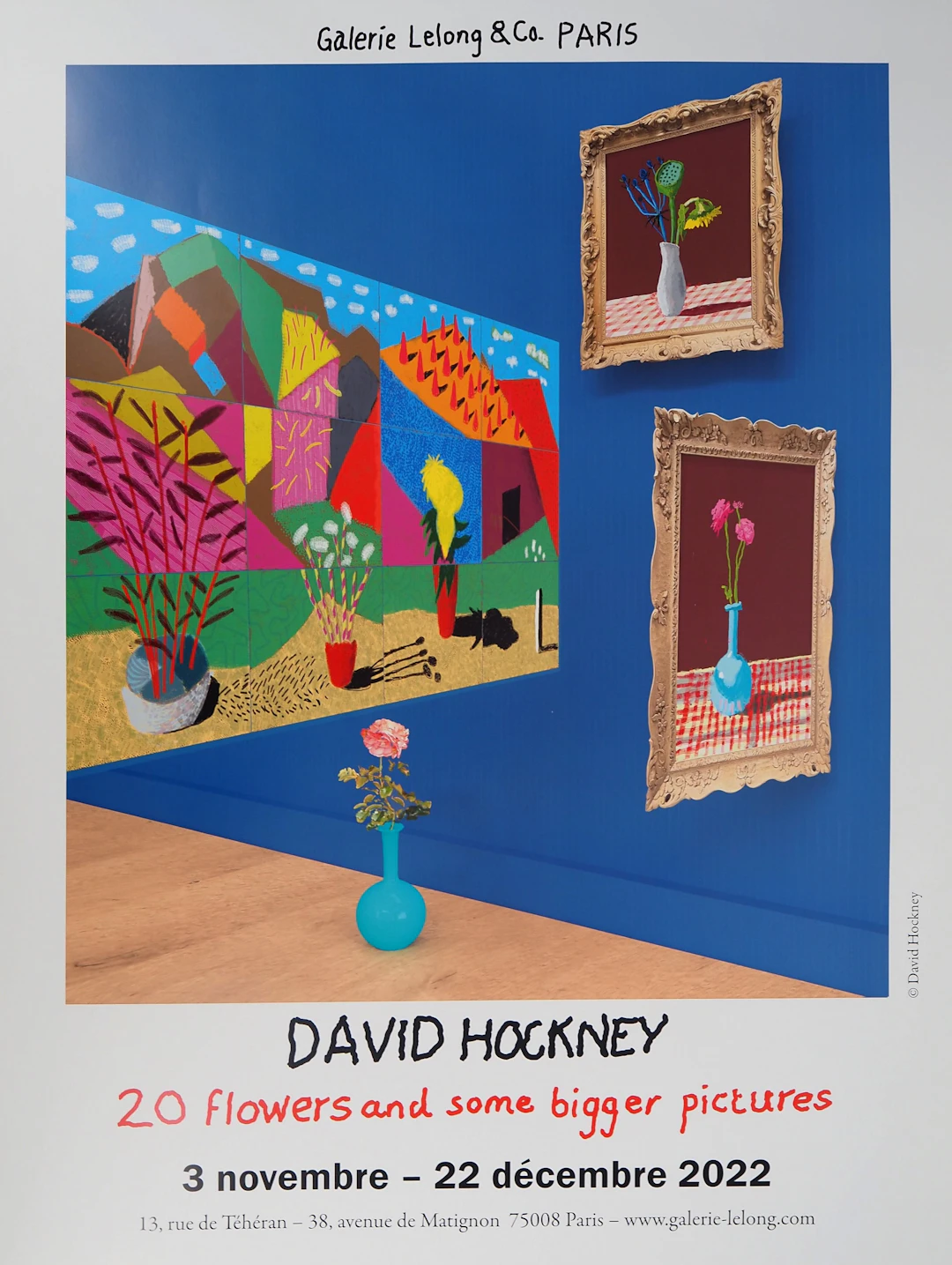David HOCKNEY : 20 Flowers and Some Bigger Pictures - Affiche originale