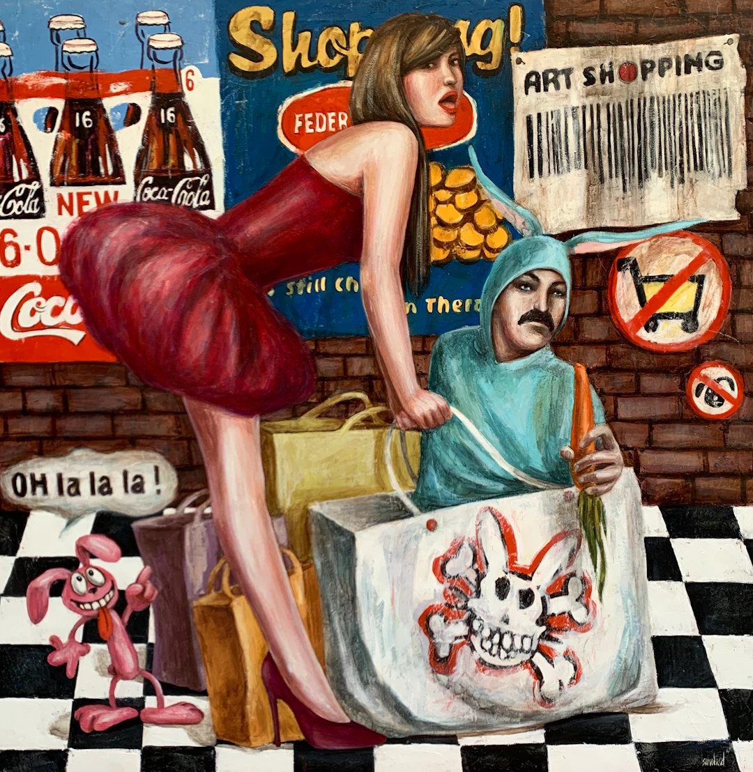Irina SAMOBROD - Art Shopping, 2009 - Acrylique sur toile