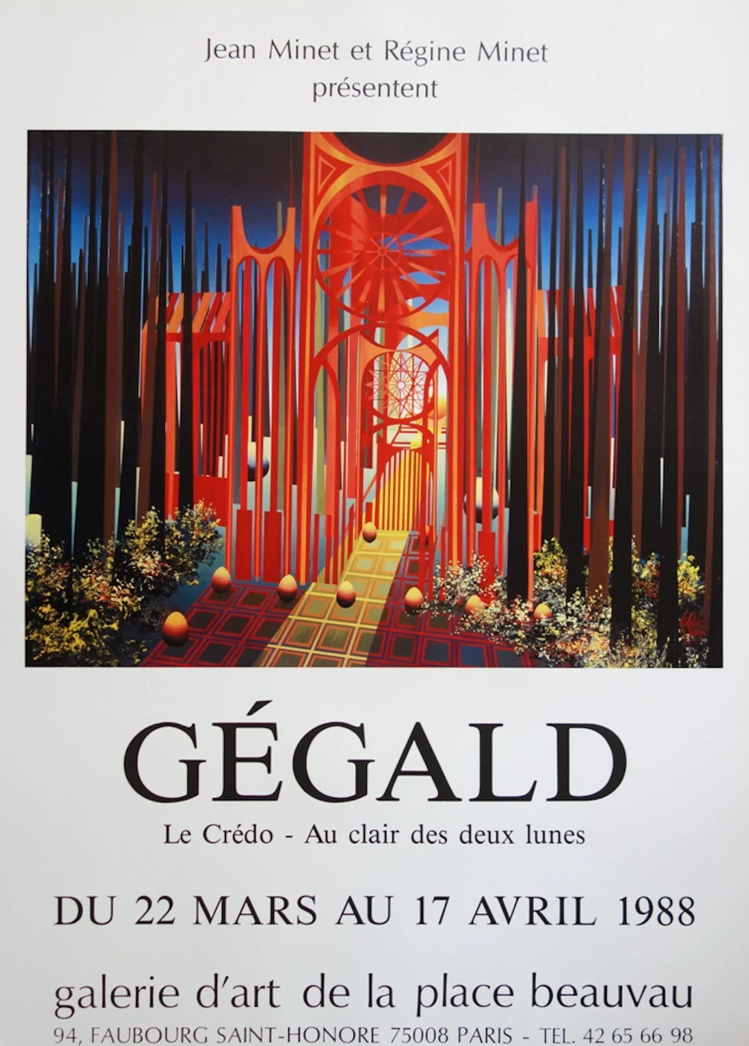 Gégald : Le Crédo, Au clair de deux Lunes, 1988, Affiche d’art