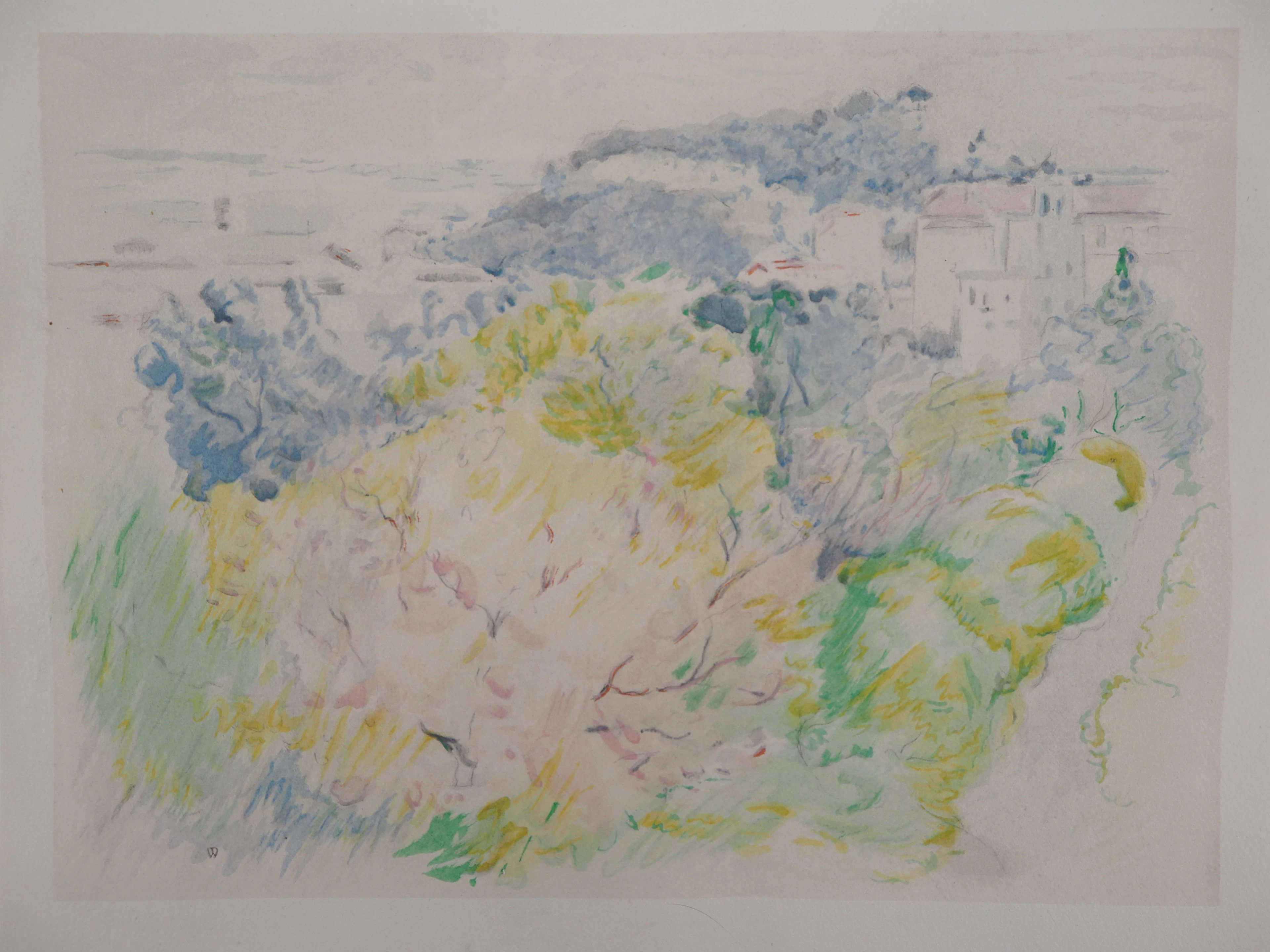 Berthe MORISOT : Nice, le Château de Cimiez - Lithographie, Signée 1946