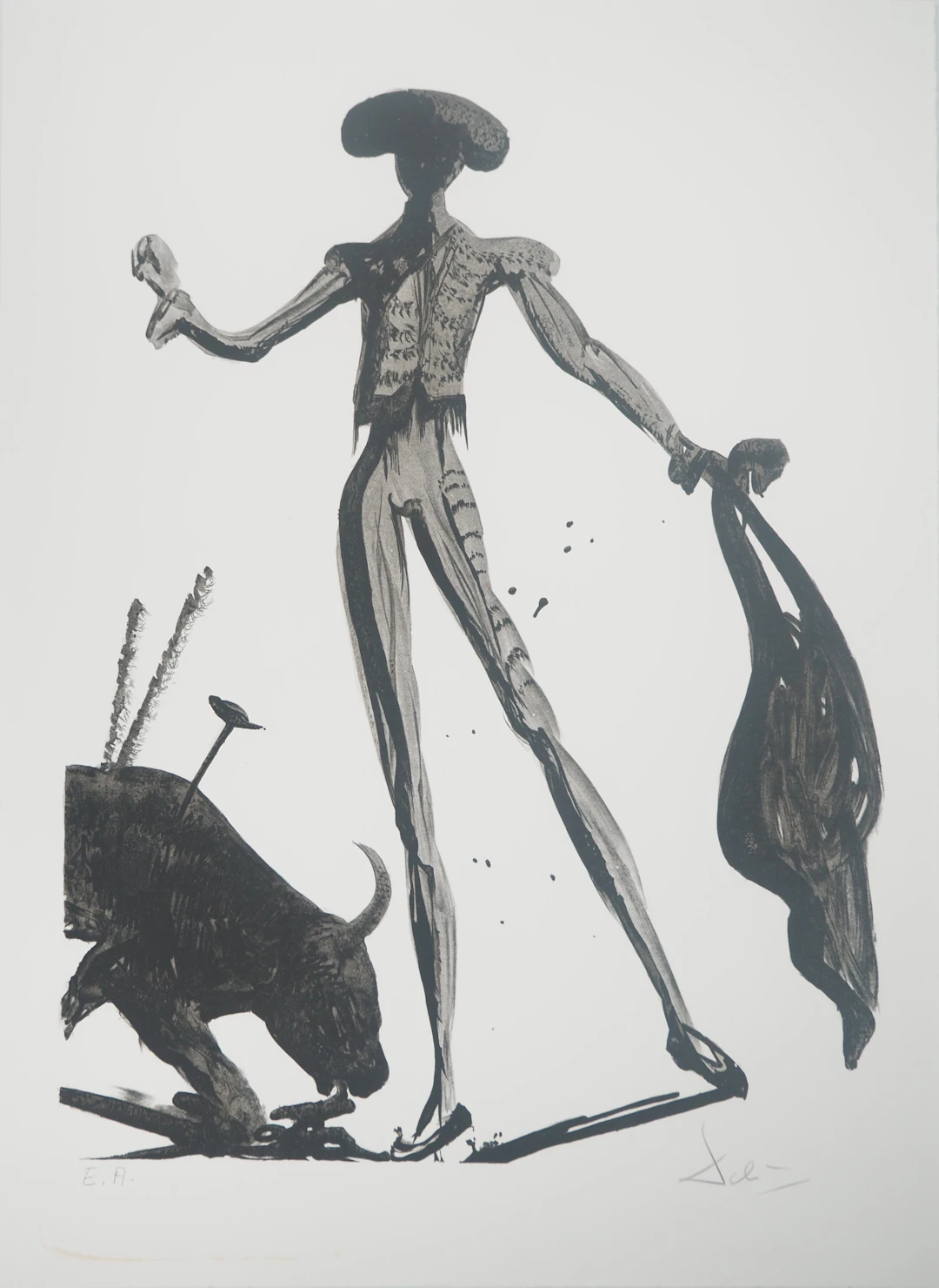 Salvador DALI : Torero noir - Lithographie originale signée