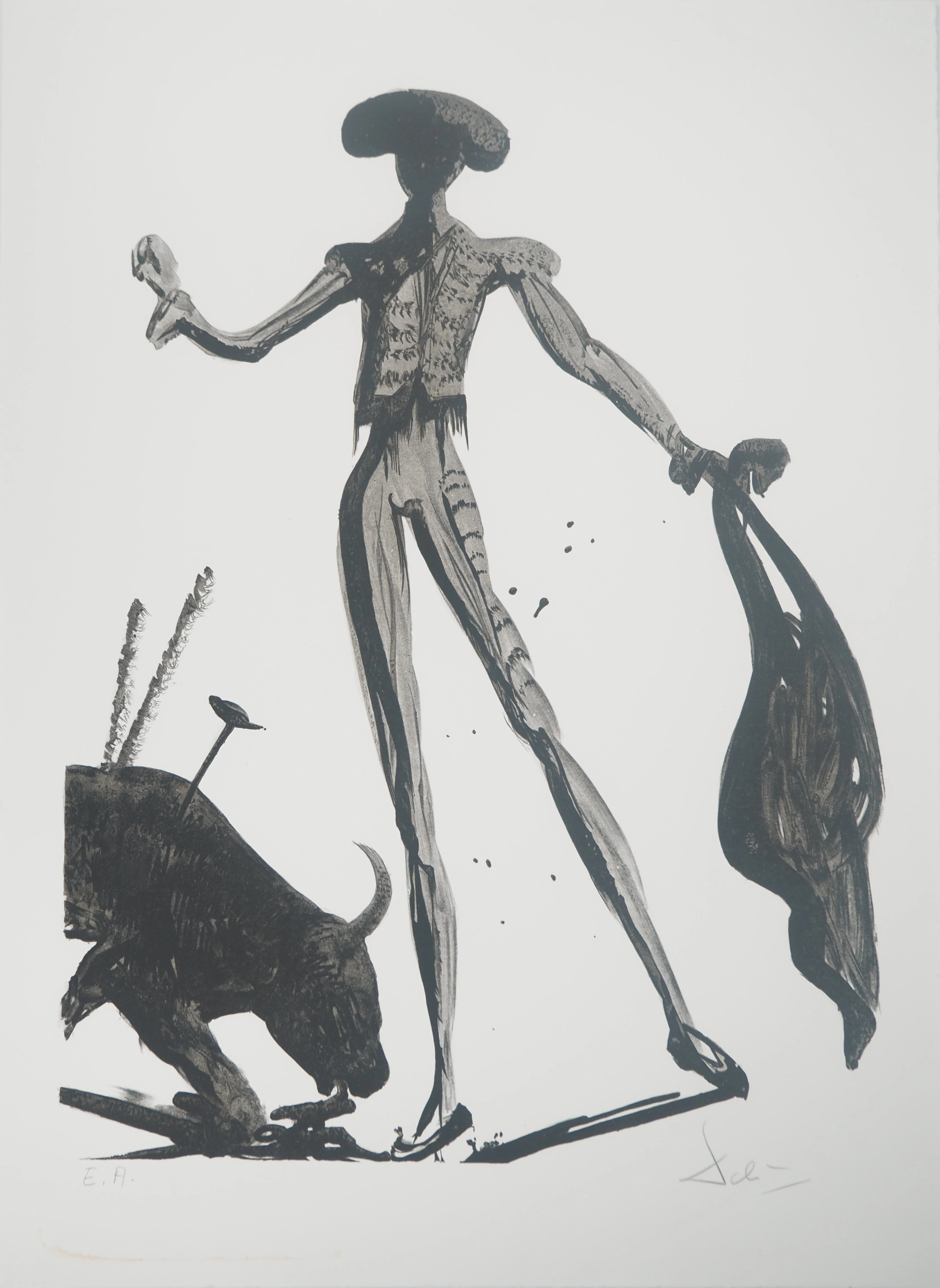 Salvador DALI : Torero noir - Lithographie originale signée