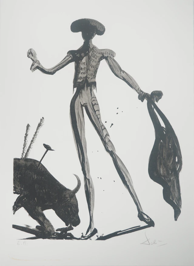 Salvador DALI : Torero noir - Lithographie originale signée