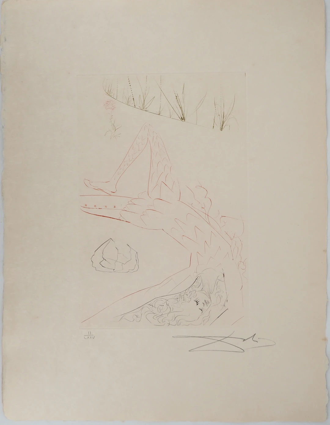 Salvador DALI : Tristan blessé, Gravure originale signée
