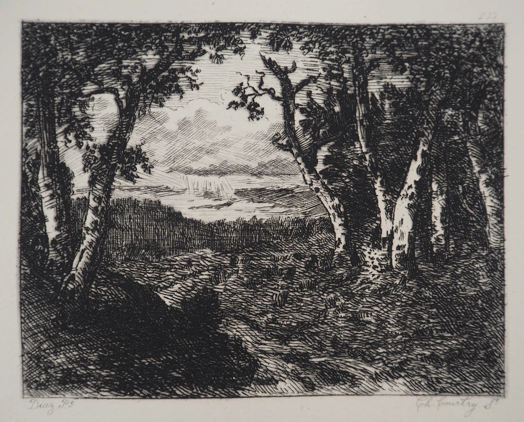 Narcisse DIAZ de la PENA - Forêt de Fontainebleau - Gravure, Signée