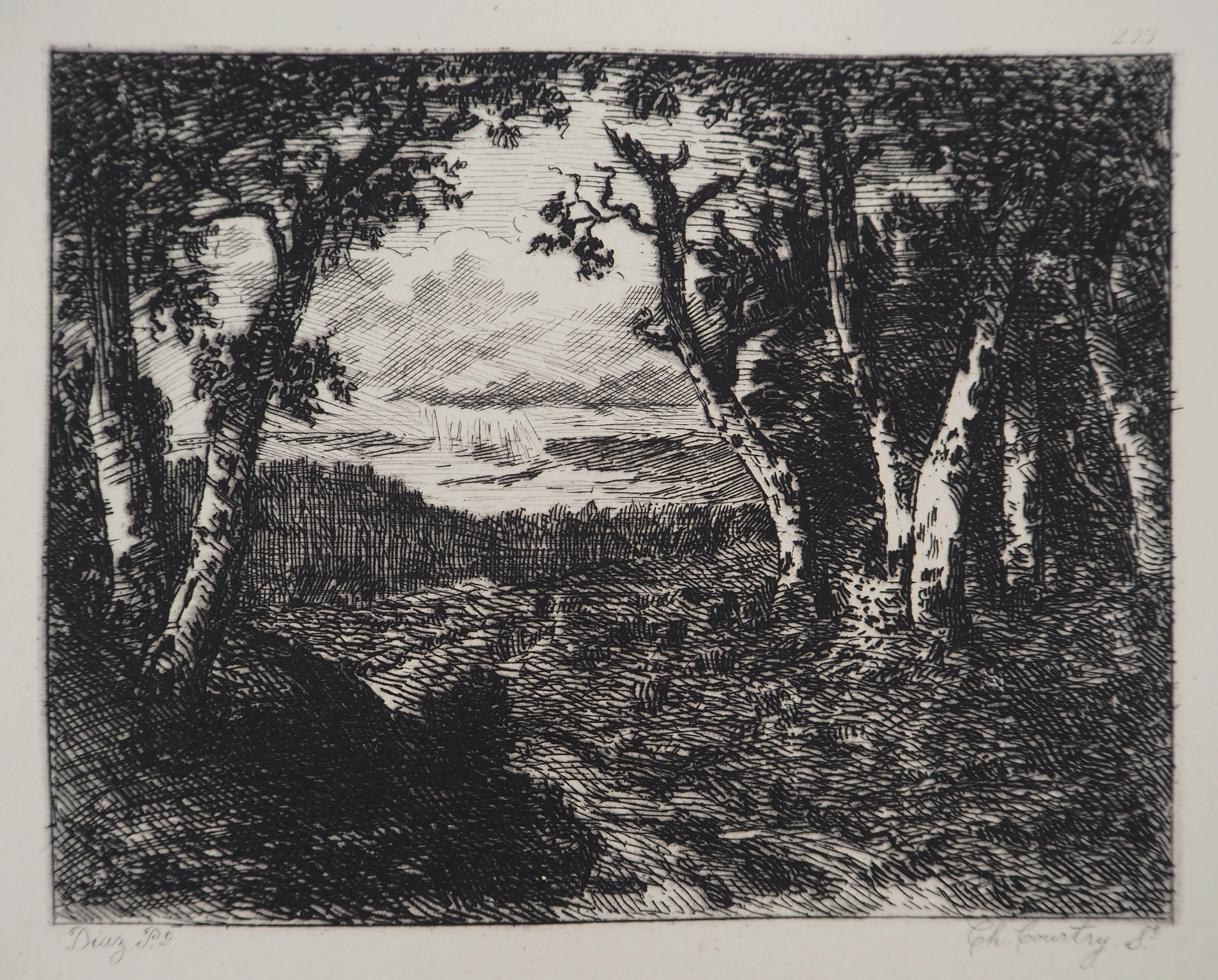 Narcisse DIAZ de la PENA - Forêt de Fontainebleau - Gravure, Signée