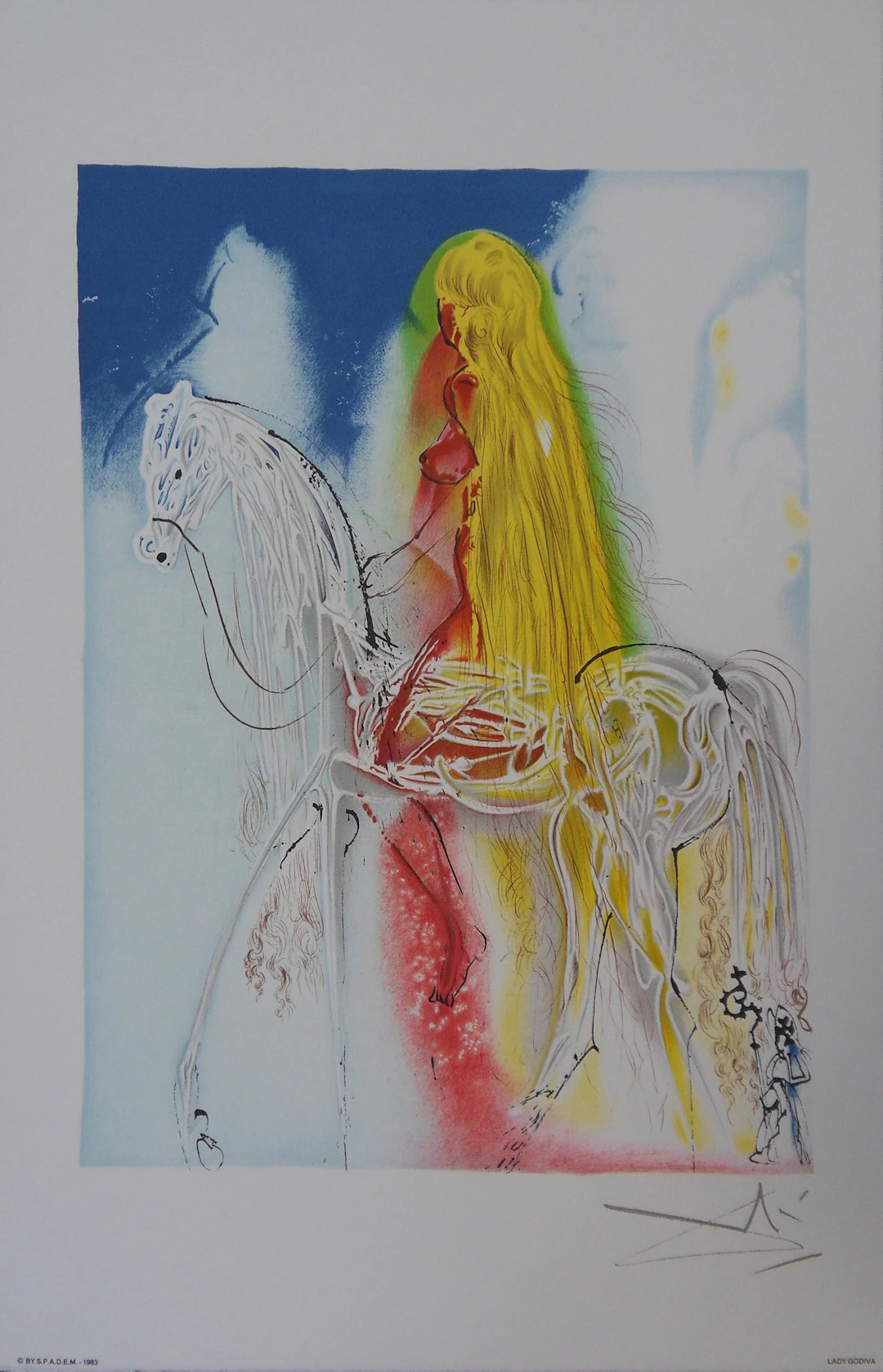 Salvador DALI : Les Chevaux, Lady Godiva - Lithographie signée