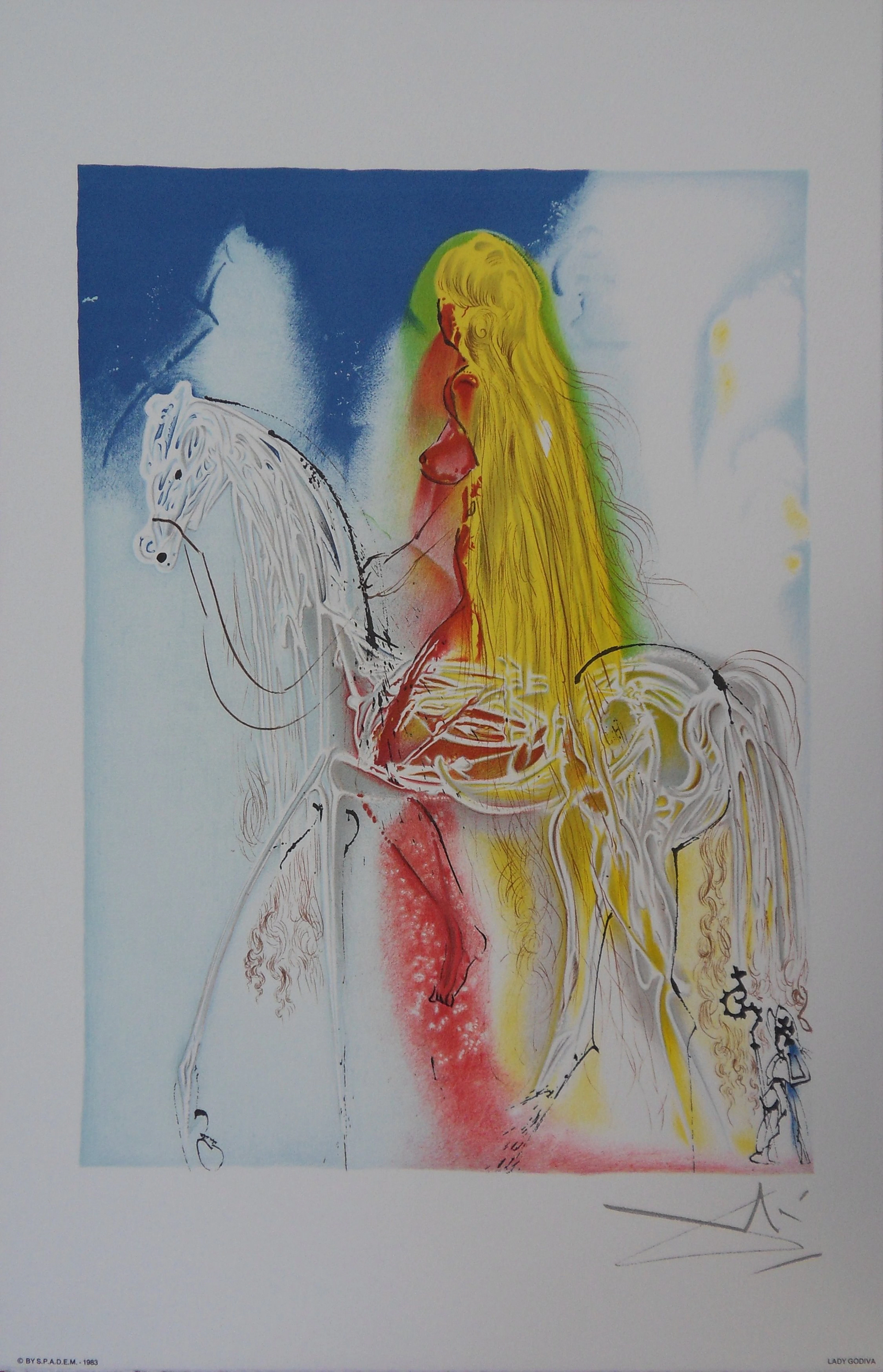 Salvador DALI : Les Chevaux, Lady Godiva - Lithographie signée