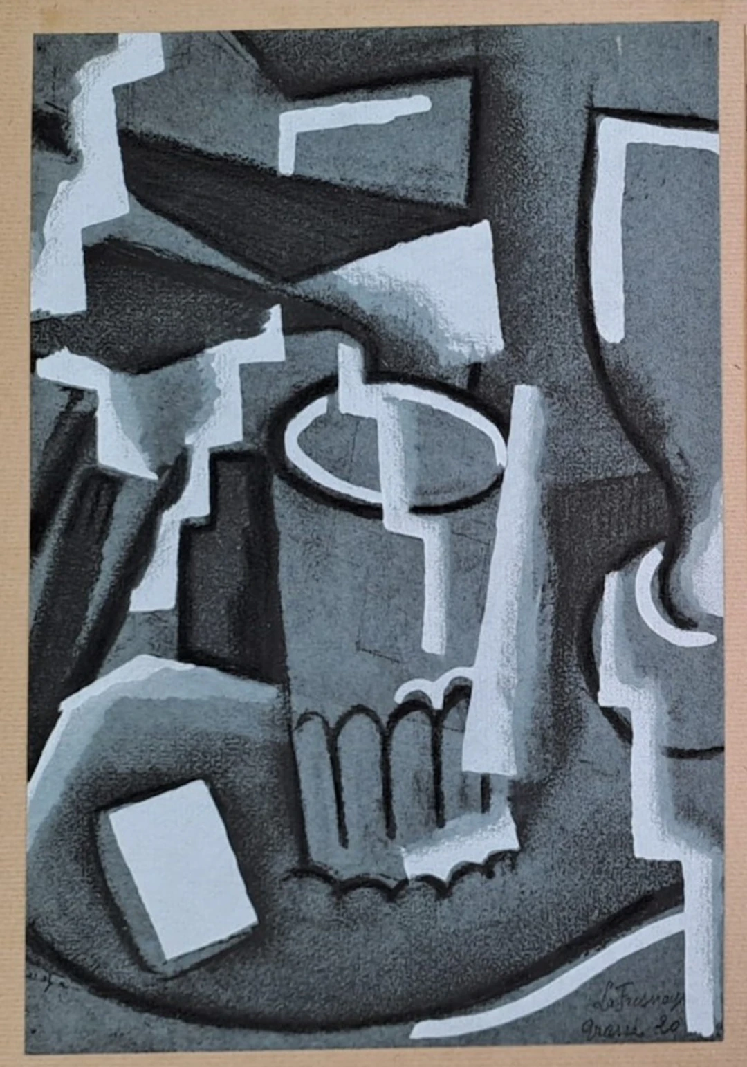 Roger de la FRESNAYE (d’après) - Nature morte au verre, 1927 - Lithographie