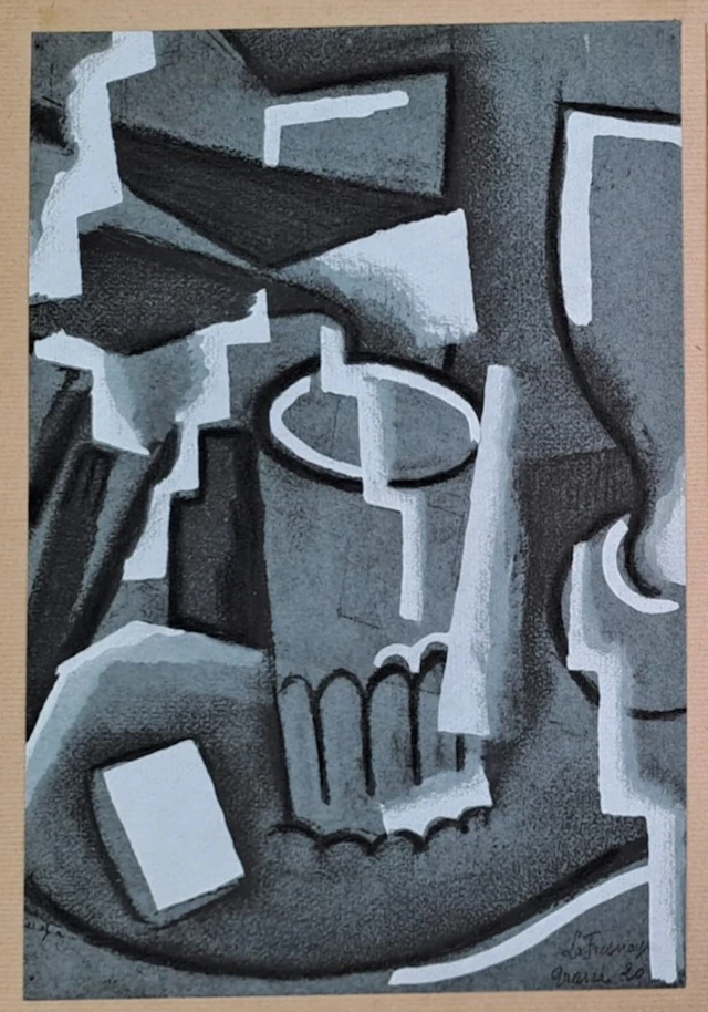 Roger de la FRESNAYE (d’après) - Nature morte au verre, 1927 - Lithographie