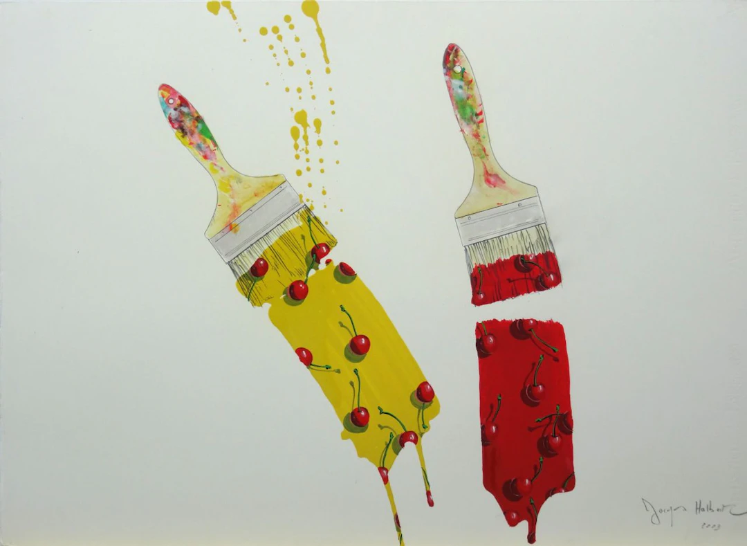 Jacques HALBERT - Who’s Afraid of Yellow and Red, 2003 - Acrylique signée