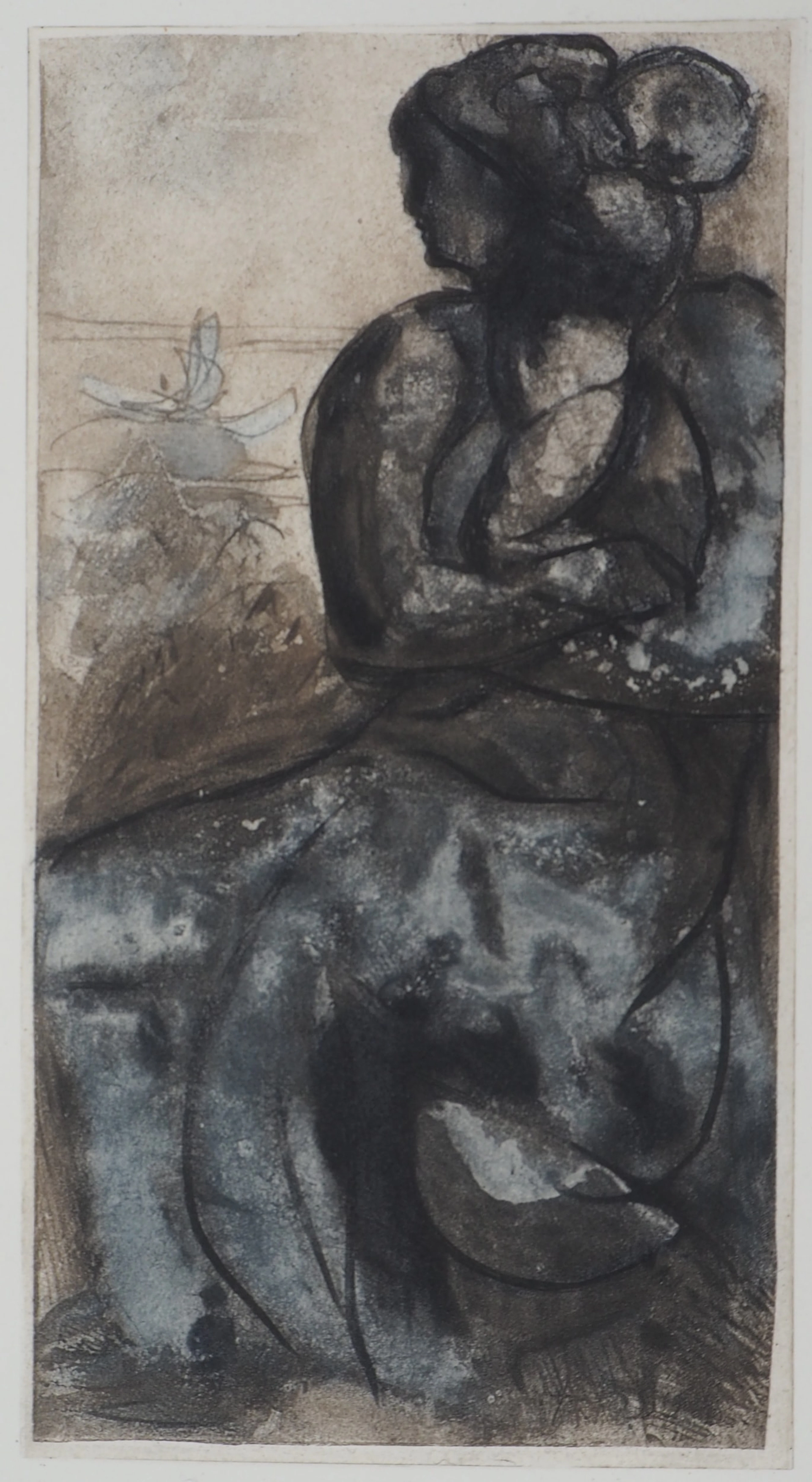 Auguste RODIN : Étreinte maternelle, Gravure