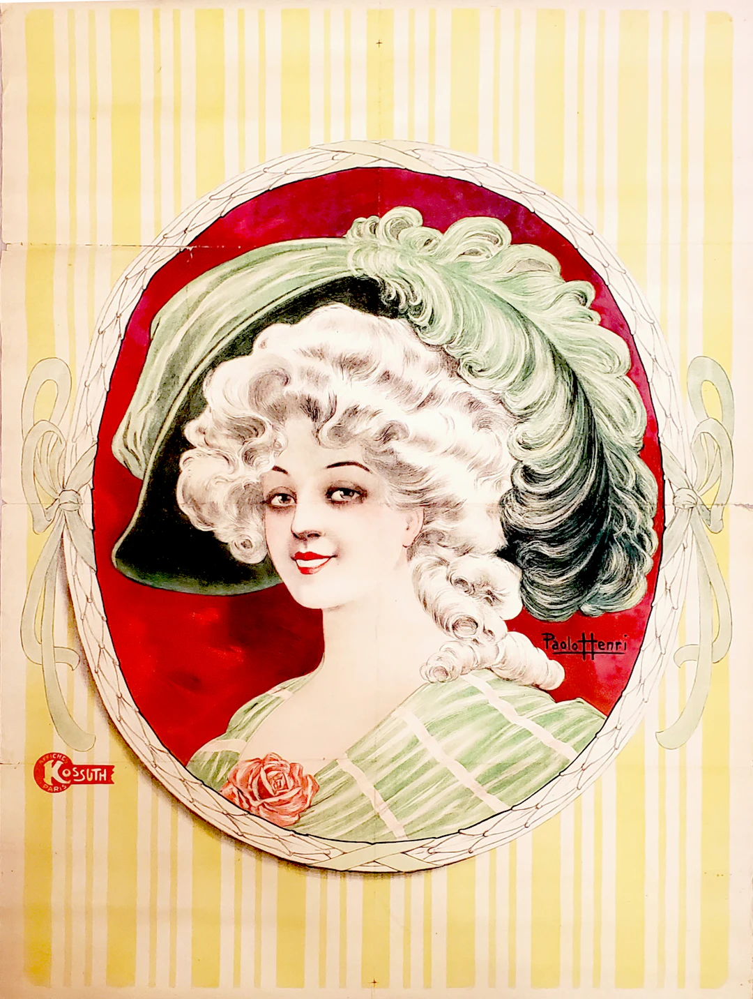 Paolo Henri, affiche lithographique originale, Edition Kossuth vers 1895