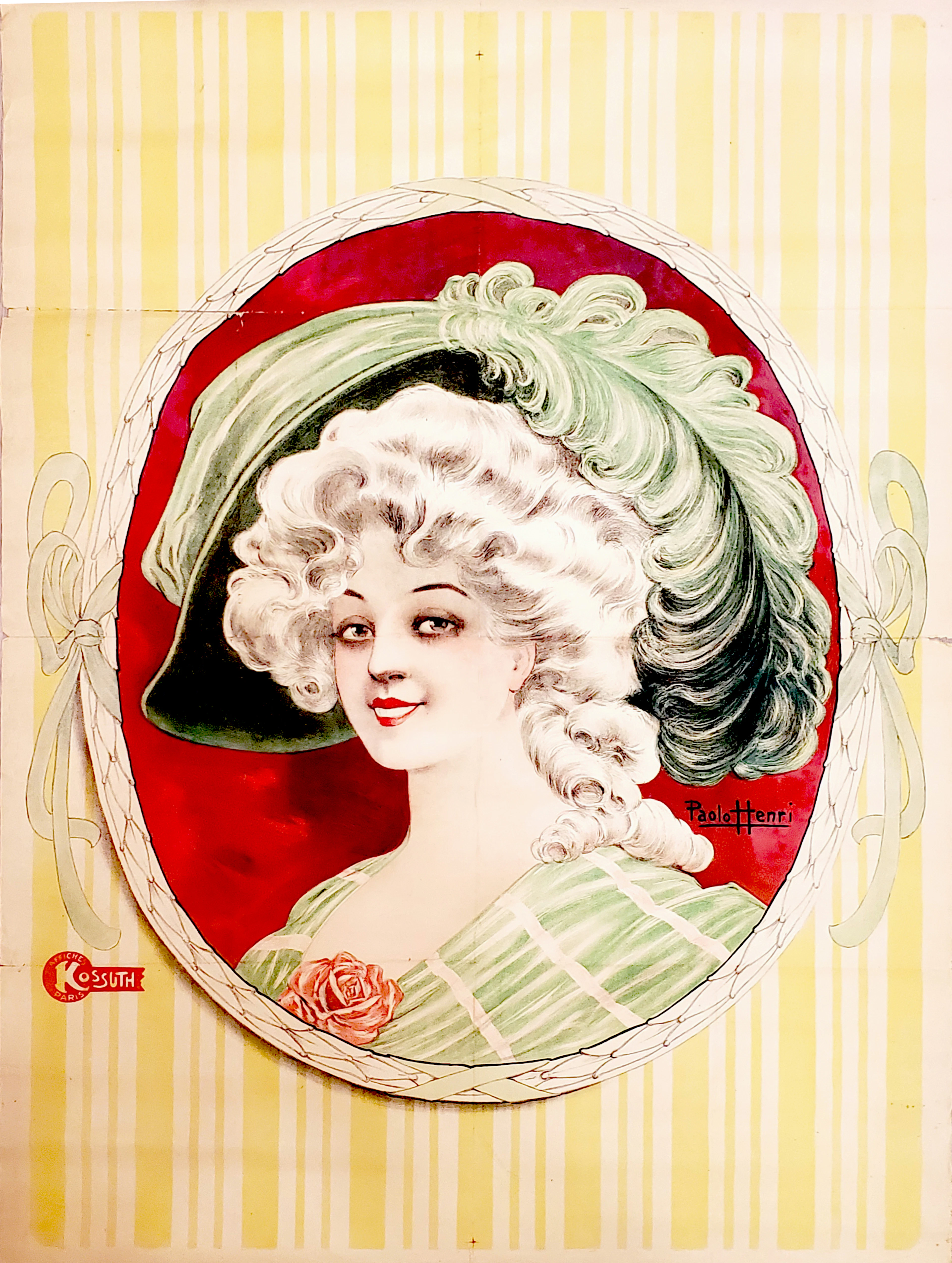 Paolo Henri, affiche lithographique originale, Edition Kossuth vers 1895