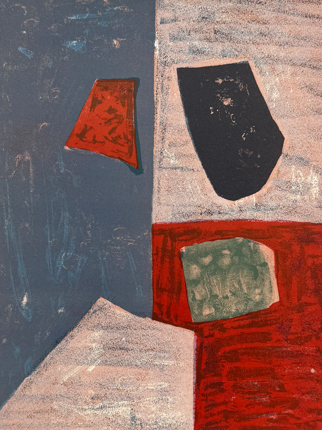 Serge Poliakoff - Composition rose, rouge et bleue, 1958 - Lithographie