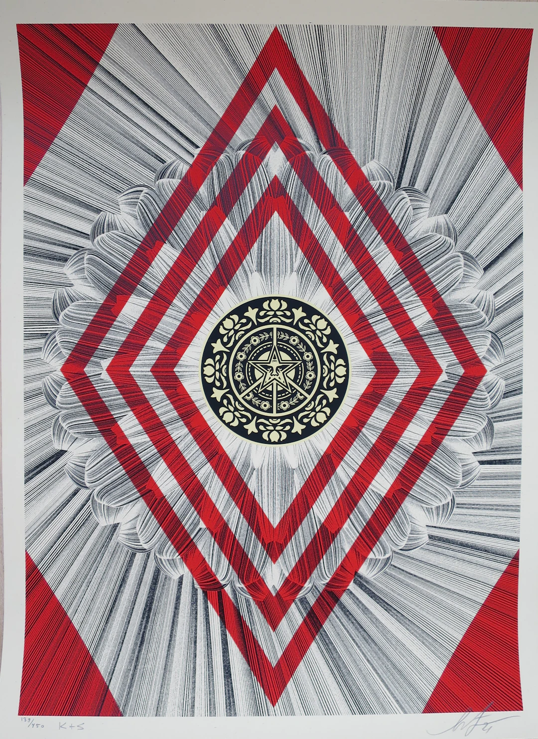 Shepard FAIREY (Obey) + Kai and Sunny - Flower Diamond, 2021 - Sérigraphie