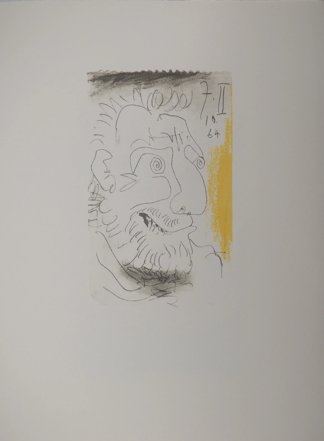 Pablo PICASSO : Le Goût du Bonheur, Portrait apeuré, Lithographie