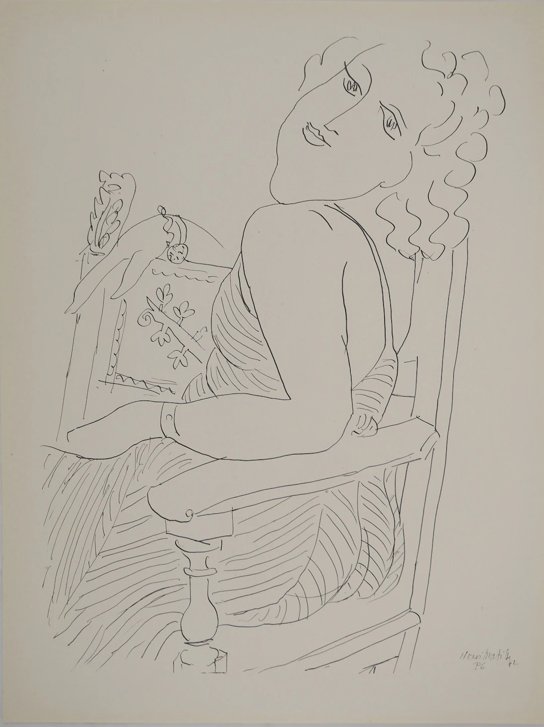 Henri MATISSE : Le portrait au fauteuil, Lithographie signée