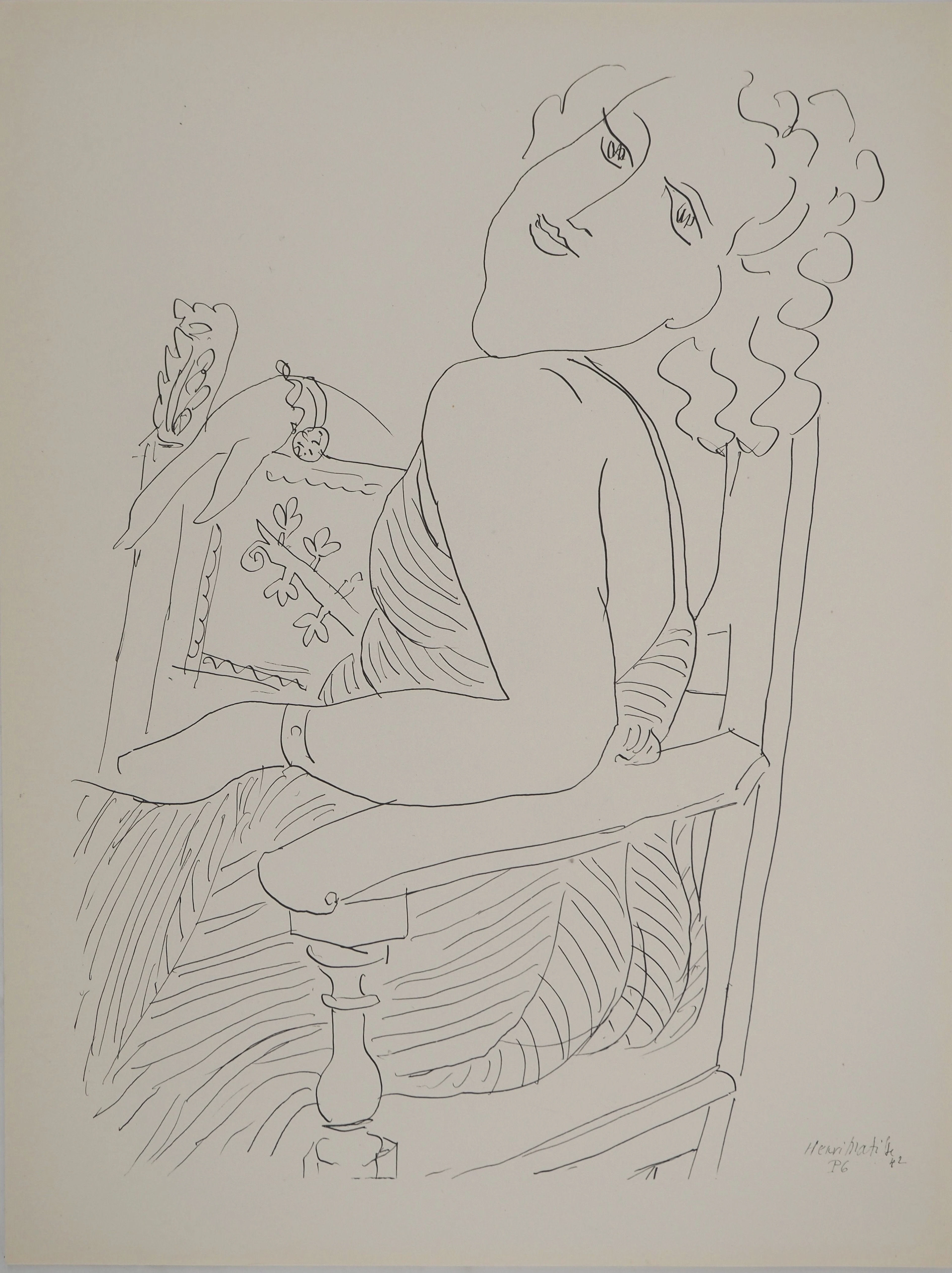 Henri MATISSE : Le portrait au fauteuil, Lithographie signée