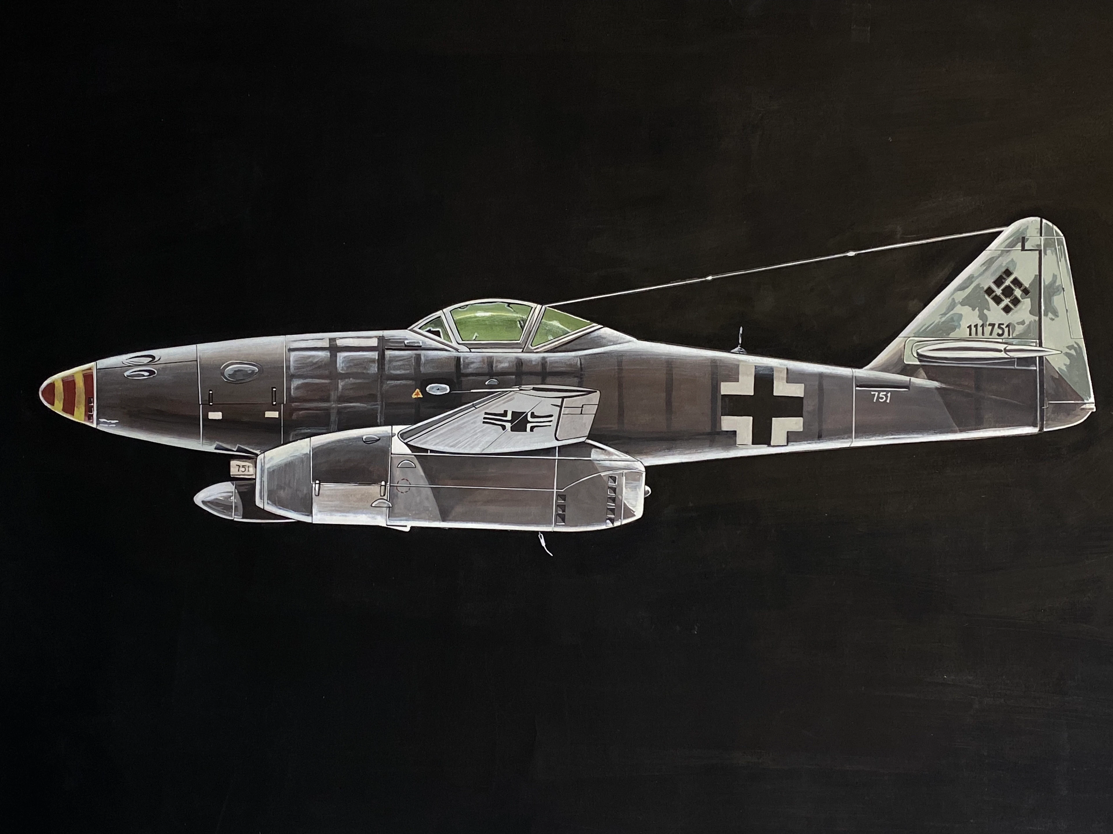 Jean Marcel Cuny - Avion Messerschmitt Me 262 - Peinture originale