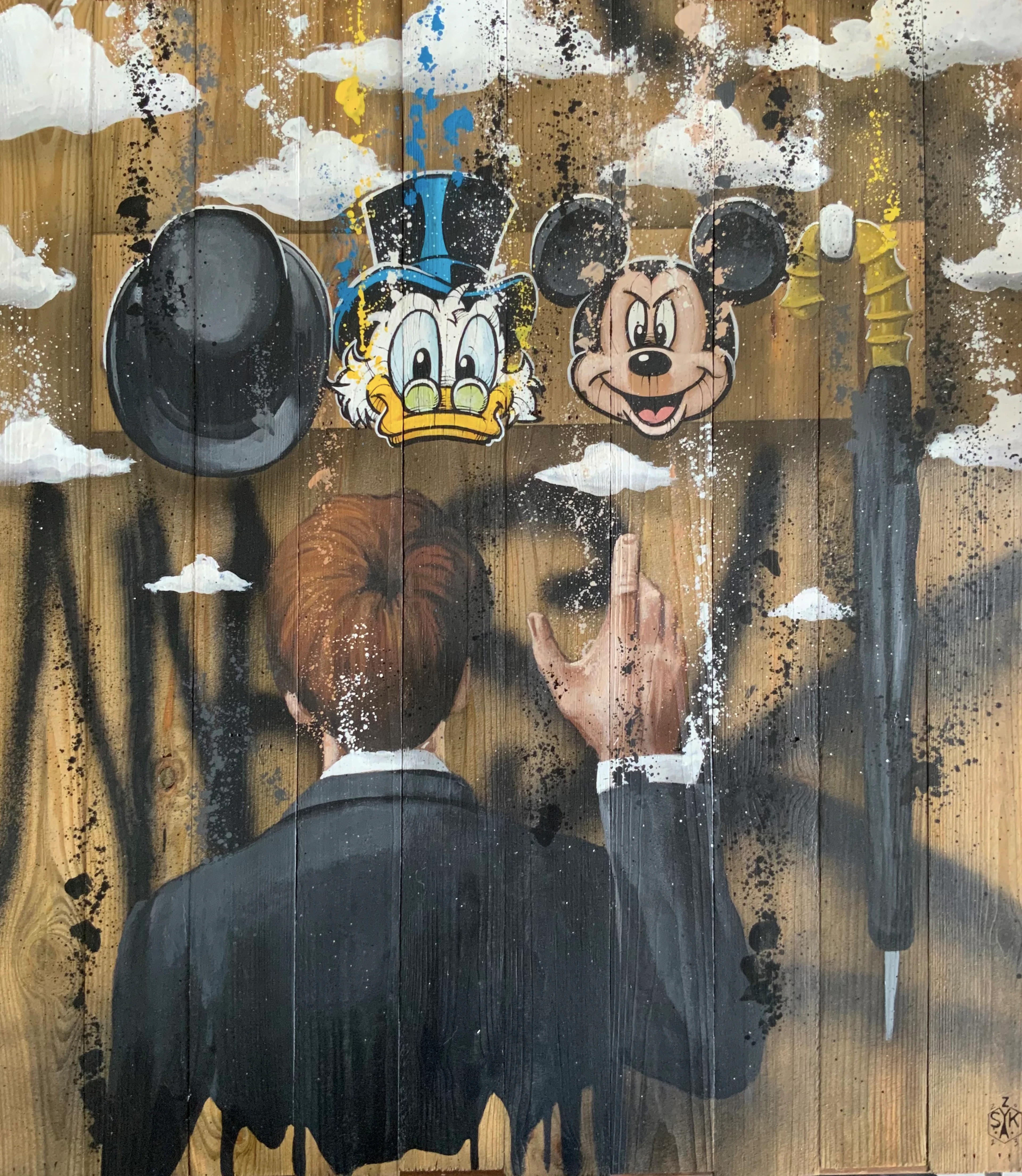 Skayzoo - Coat Hanger Magritte - Acrylique sur bois