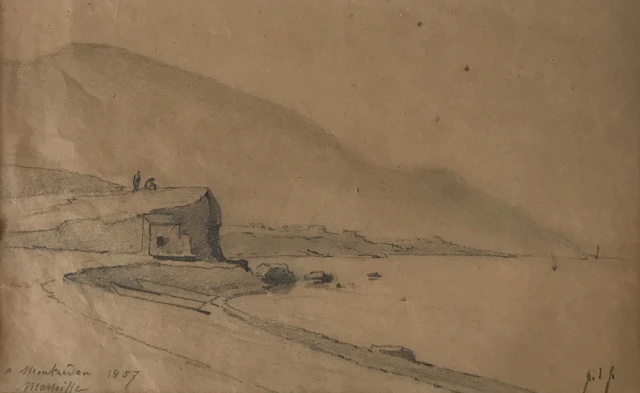 Paul de FABRY - Marseille-Montredon, 1857 - Dessin au crayon signé