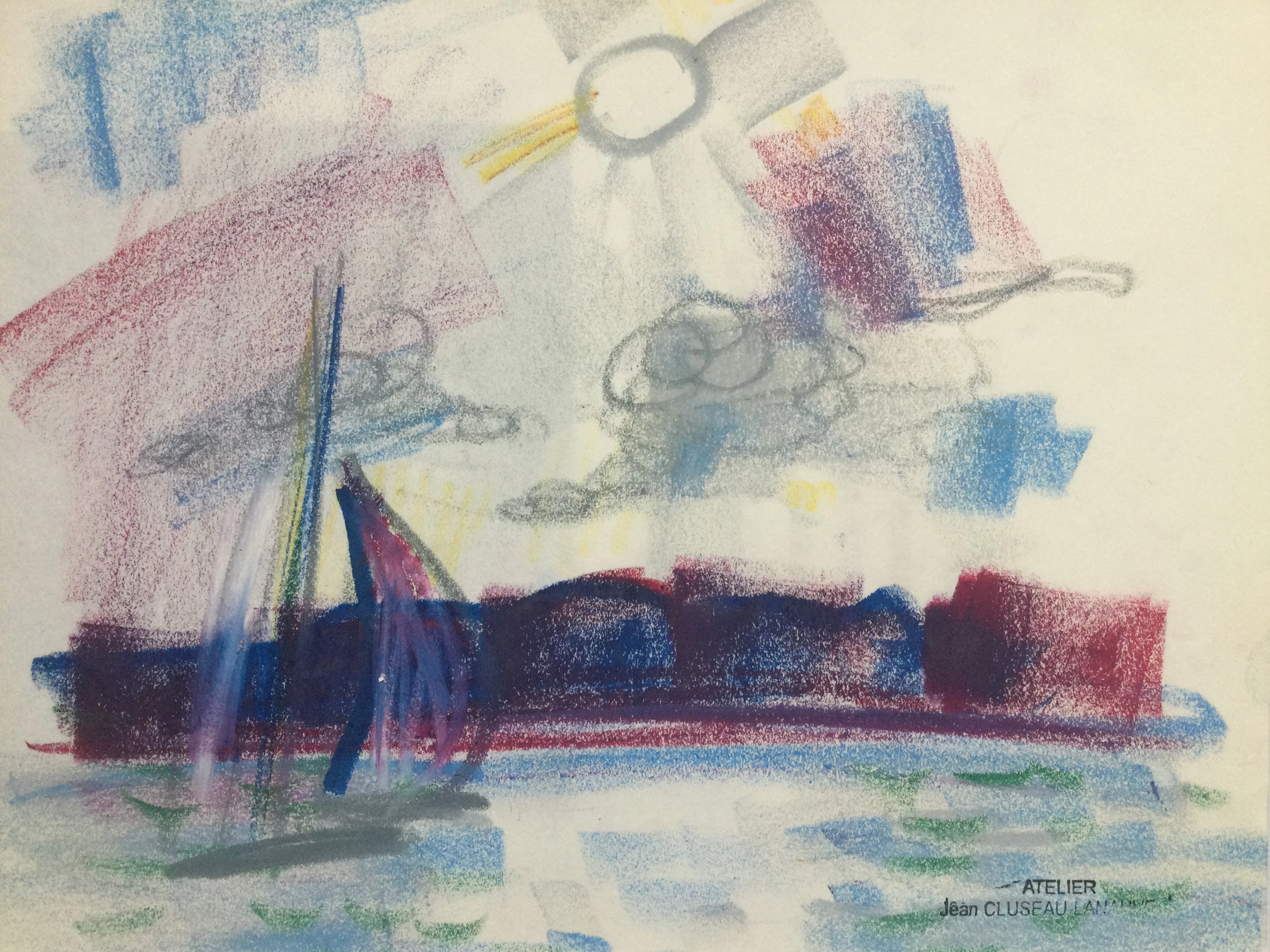 Jean CLUSEAU-LANAUVE - Bateau à voile ,1965 - Pastel signé