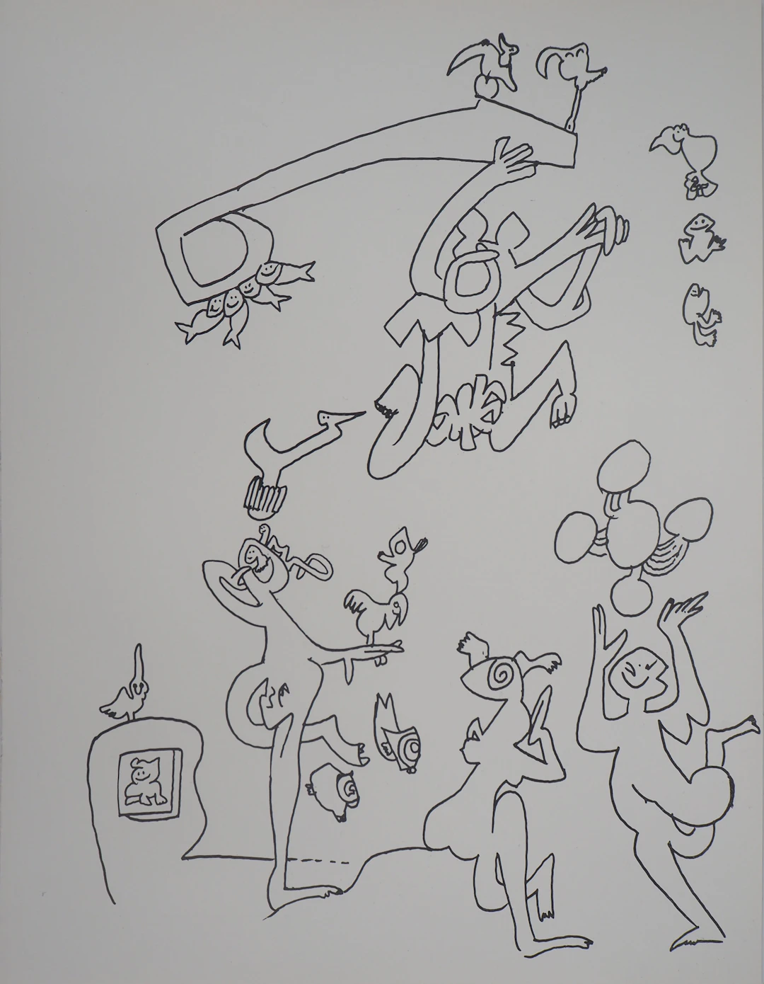 Roberto MATTA - Personnages joyeux, 1976 - Lithographie originale