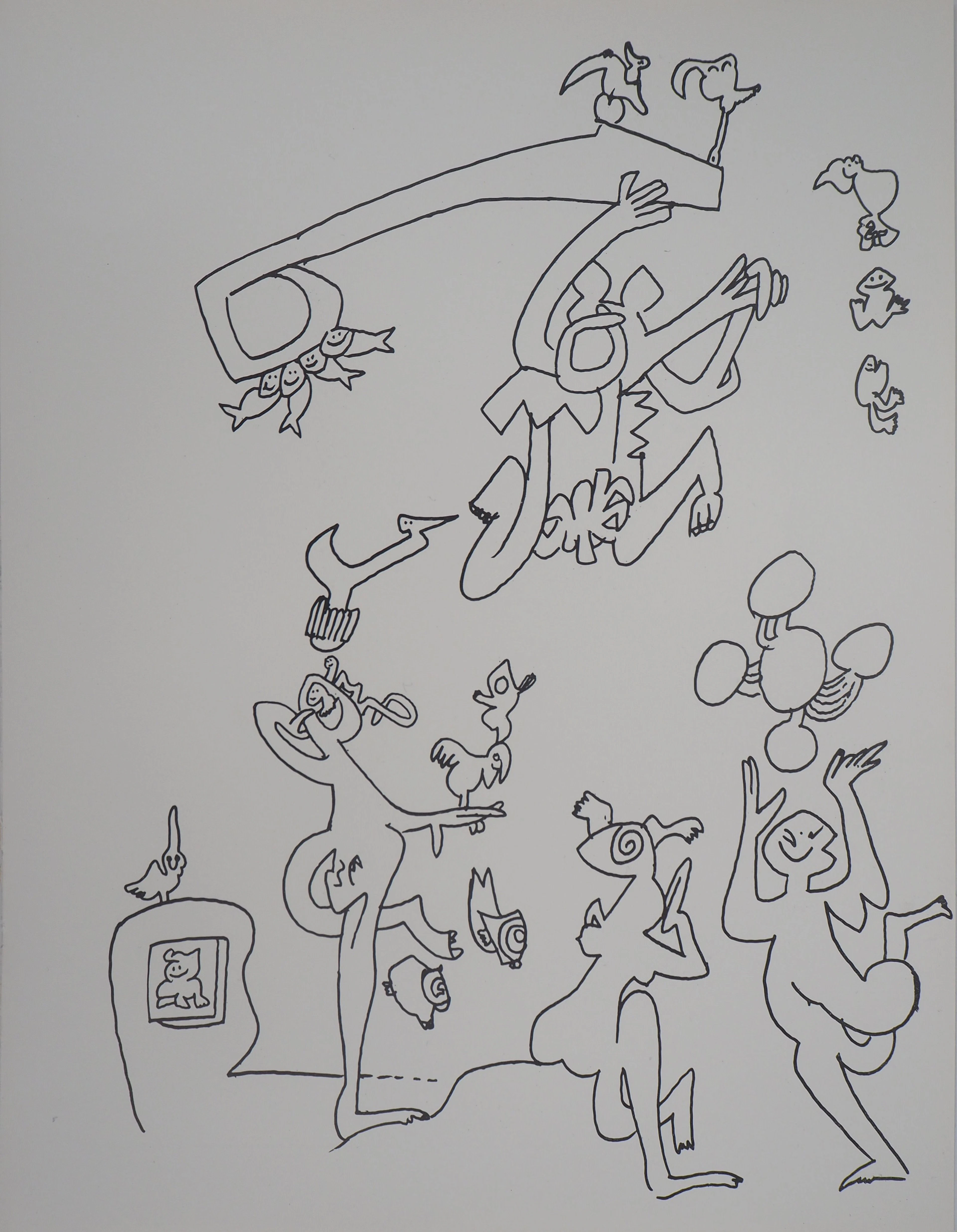 Roberto MATTA - Personnages joyeux, 1976 - Lithographie originale
