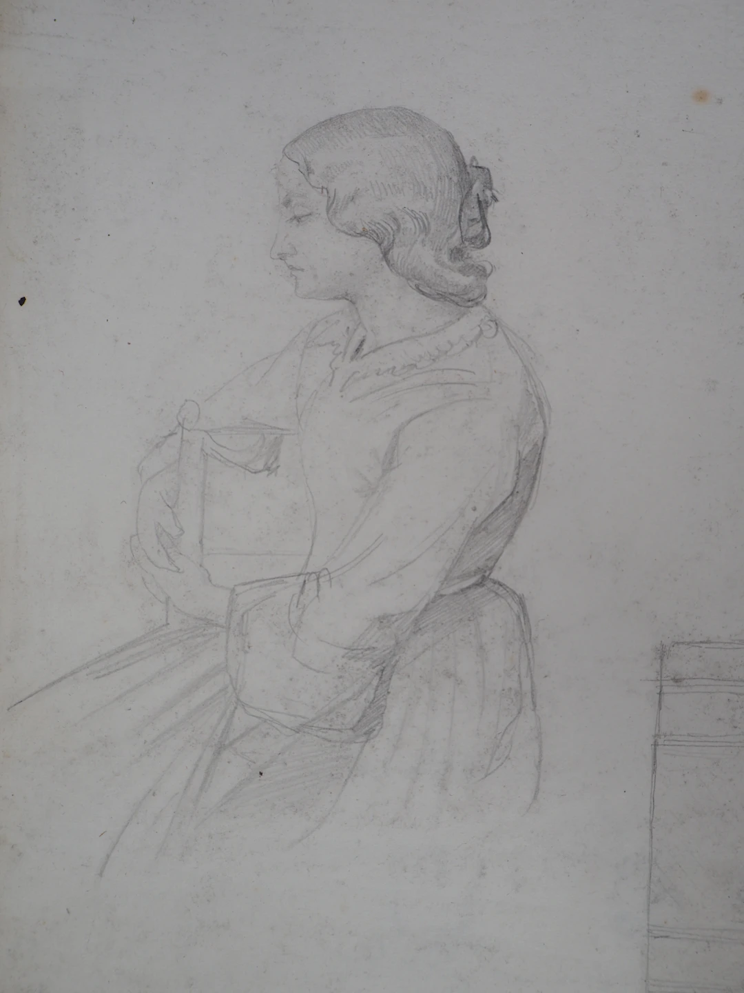 Jean François Armand BERNARD : Jeune femme - Dessin Original